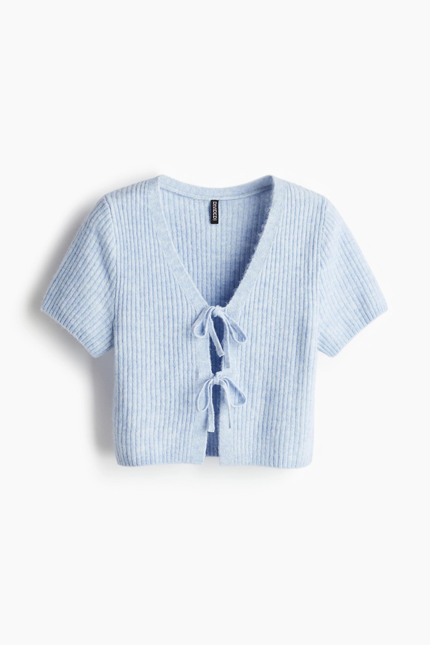 Tie-Detail Rib-Knit Top Product Image