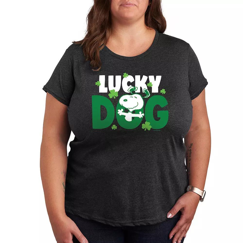 Plus Peanuts Snoopy Lucky Dog Graphic Tee, Womens Product Image