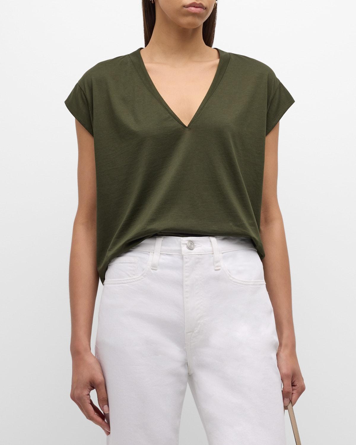 Frame Le Mid Rise V-Neck Tee Product Image