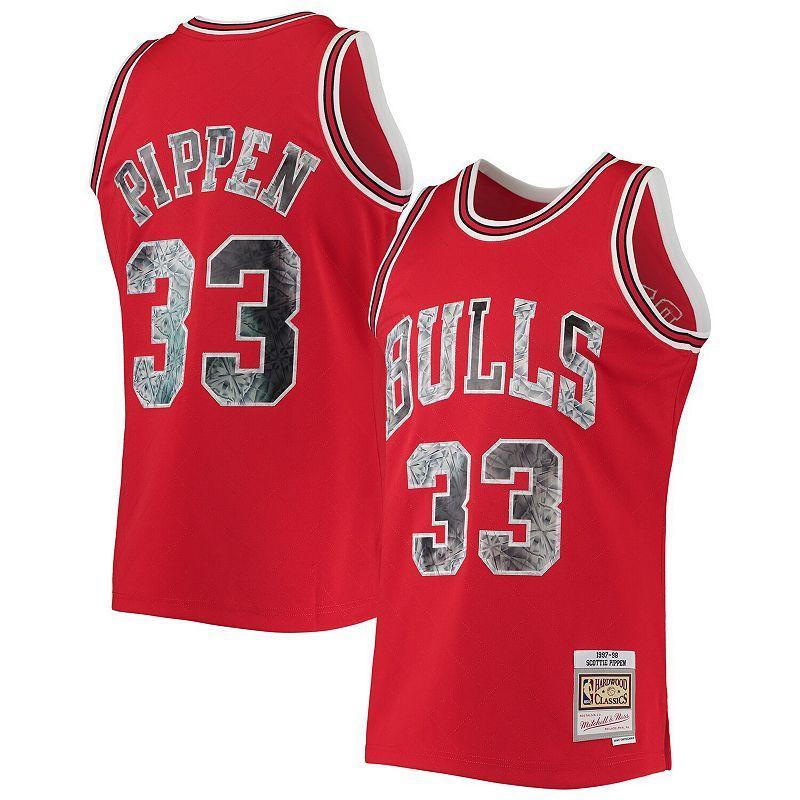 Men's Mitchell & Ness Scottie Pippen Red Chicago Bulls 1996-97 Hardwood Classics NBA 75th Anniversary Diamond Swingman Jersey, Size: Large Product Image