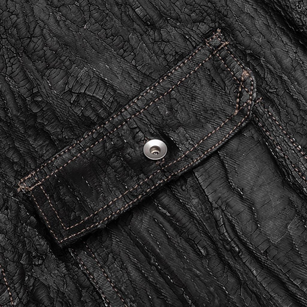 Sl Tommy Jumbo Sleeveless Denim Jacket - Parchment/Black Male Product Image