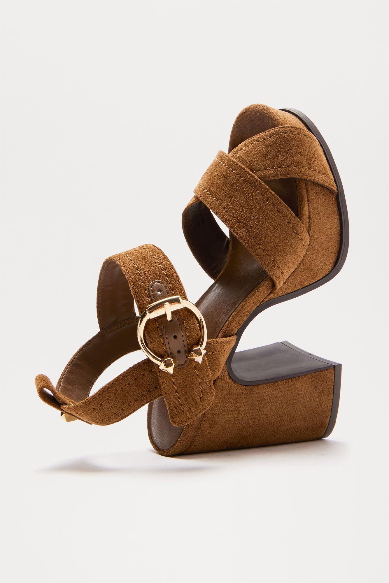 Seyfried Faux Suede Heels - Brown Product Image