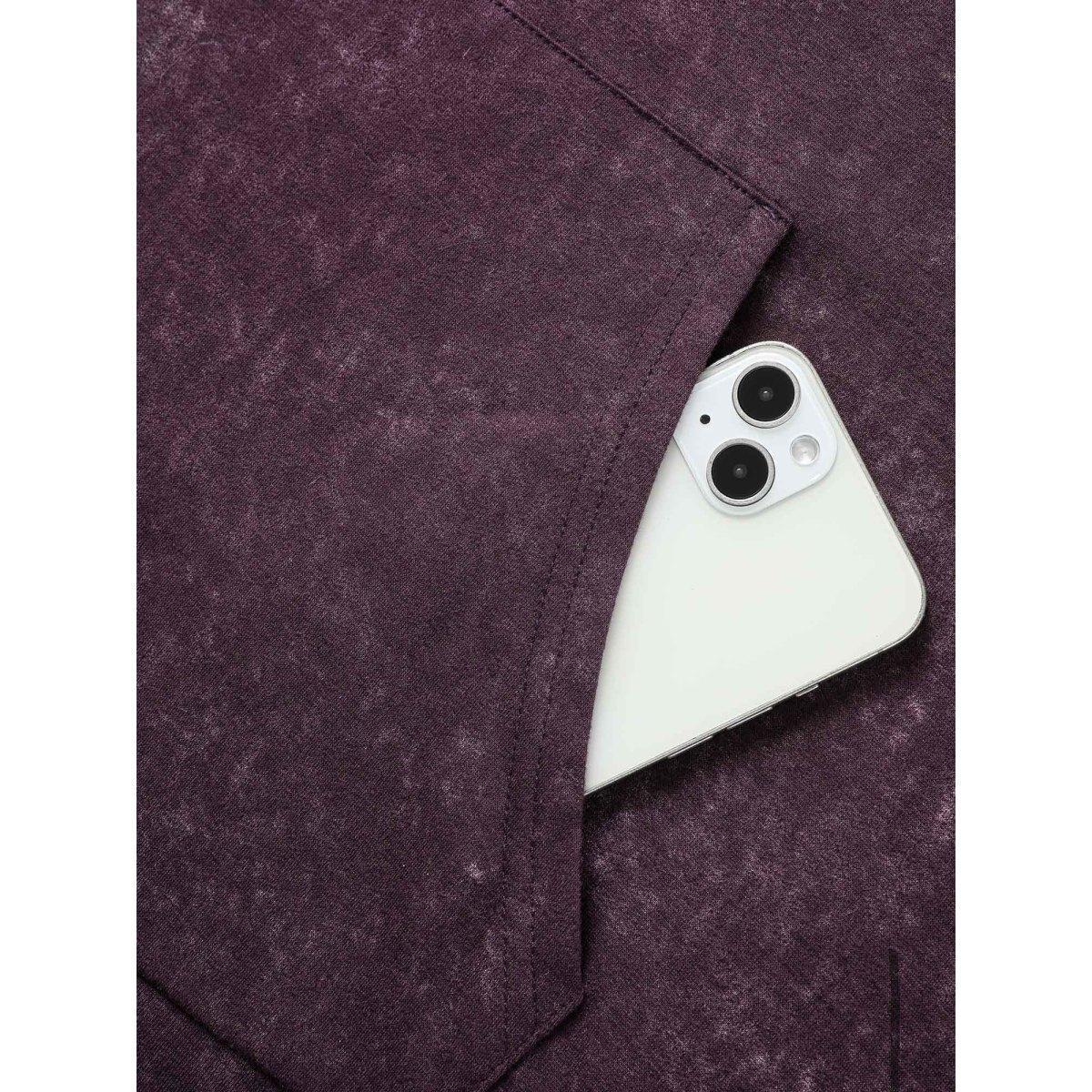 Plus Size Hooded Ties Pocket Elastic Cuffs Sweatshirt Women Purple Casual Elastic cuffs Hooded Dailywear Sweatshirts BloomChic 10/M Product Image