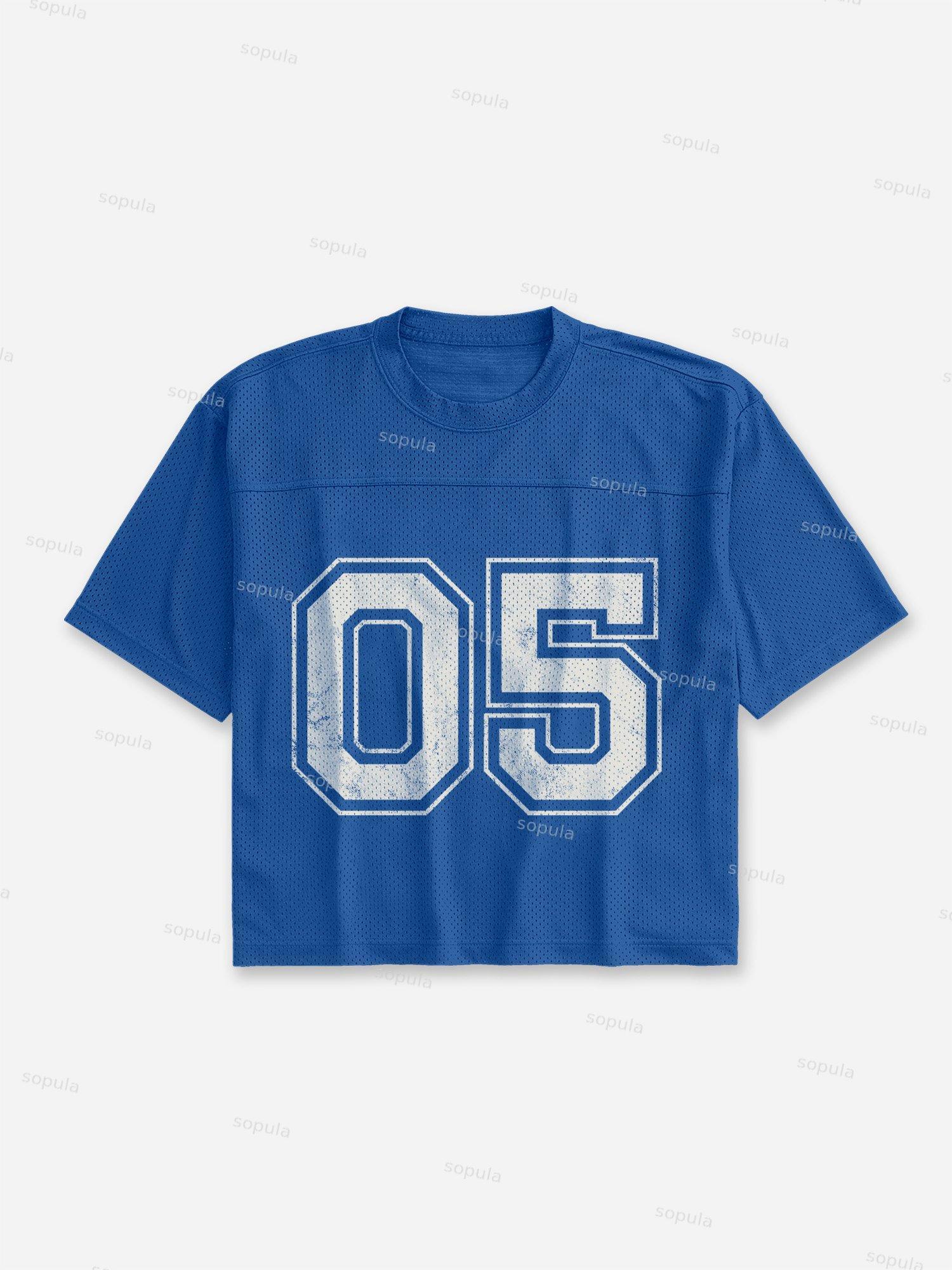 Retro Blokecore Mesh Football Jersey T-shirt Product Image