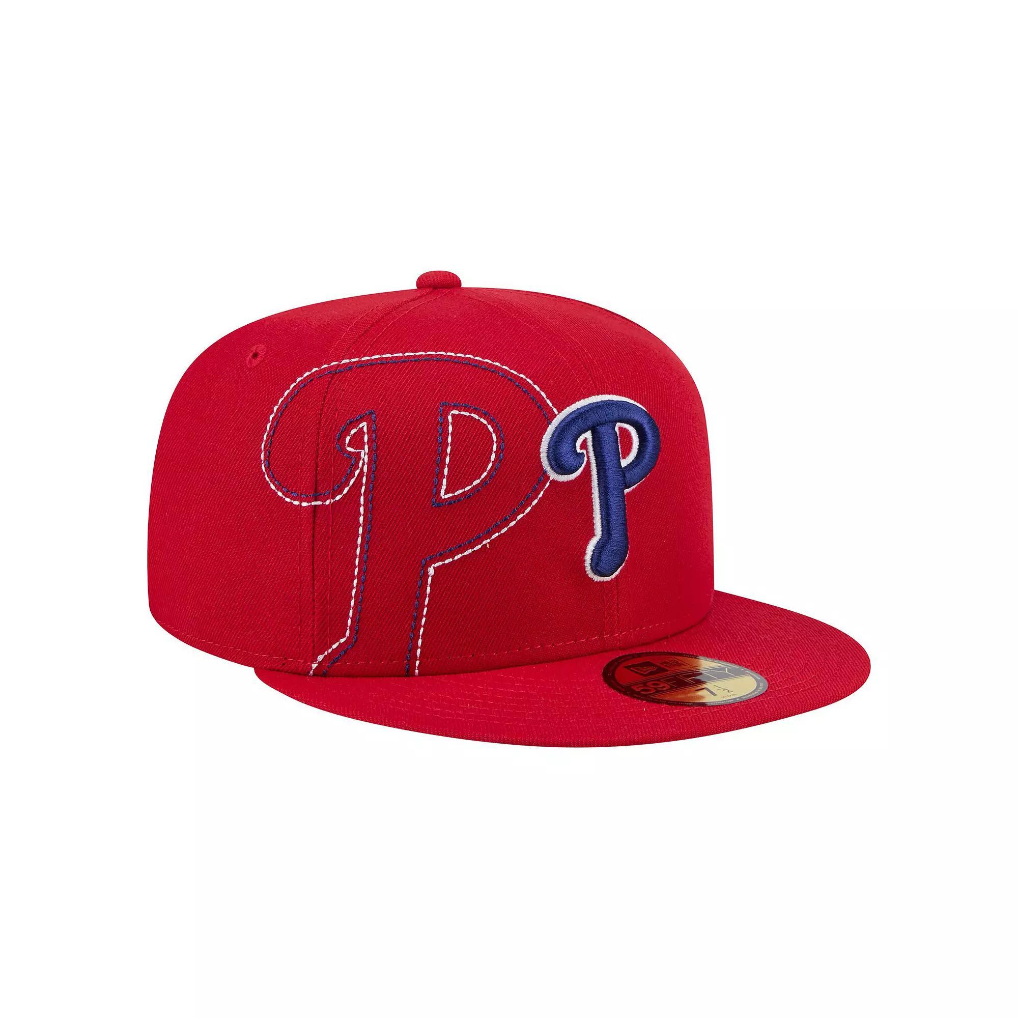 Men's New Era Red Philadelphia Phillies Yarn Stitch 59FIFTY Fitted Hat, Size: 7 7/8 Product Image