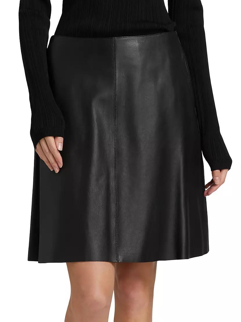 Womens Leather A-line Miniskirt Product Image