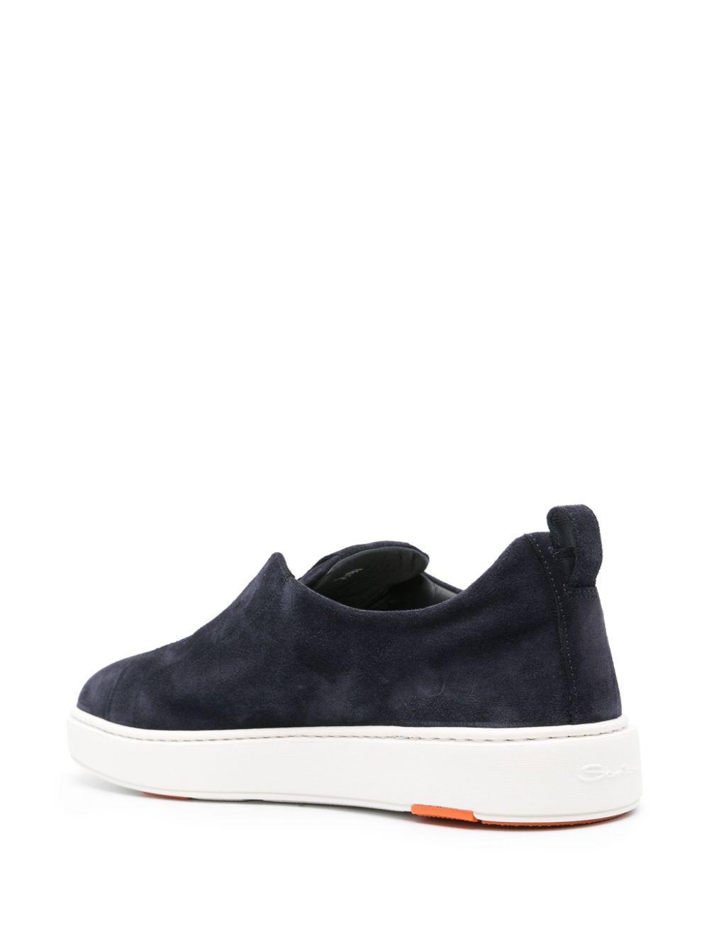 logo-lettering suede sneakers Product Image
