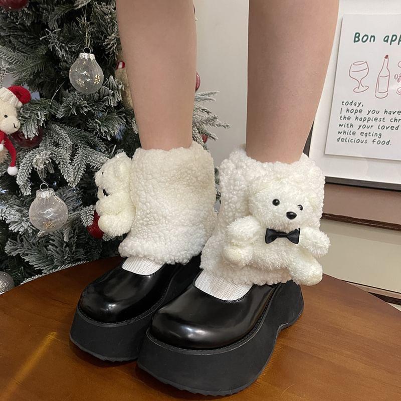Bear Accent Fleece Leg Warmers Product Image