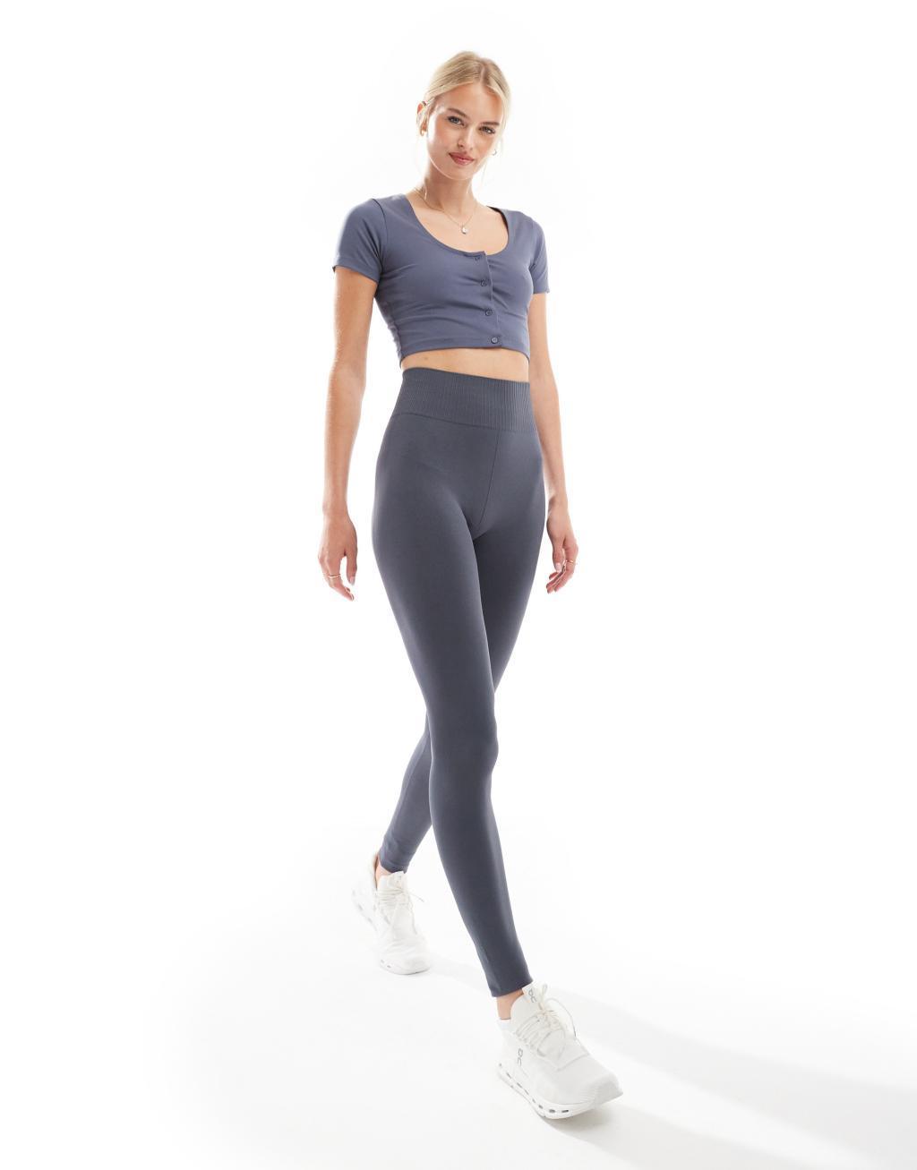 4505 Tall seamless high waist gym leggings in navy  Product Image