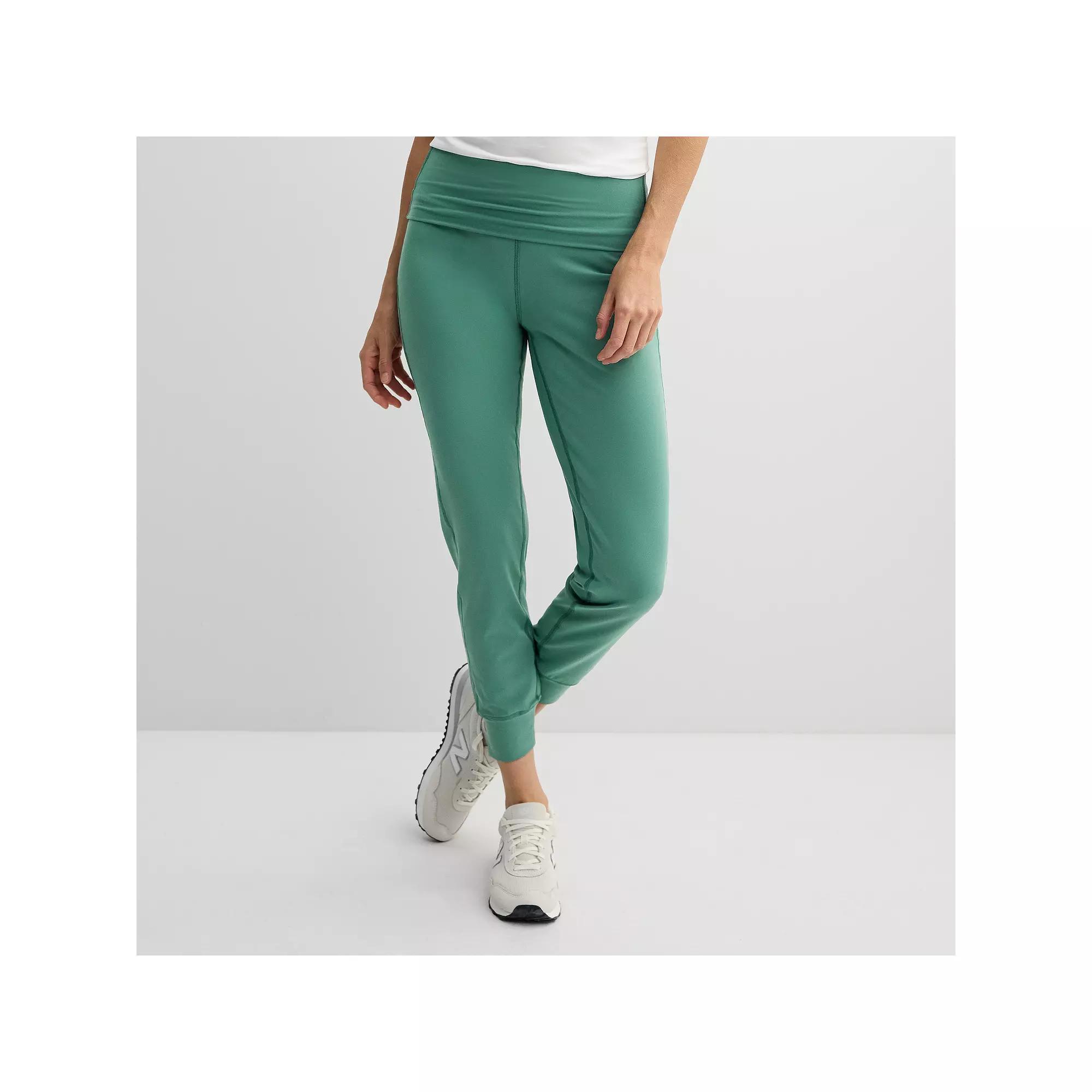 Women's Tek Gear® Essential Soft Fold Over Jogger Pants, Size: XS, Birk Brown Product Image