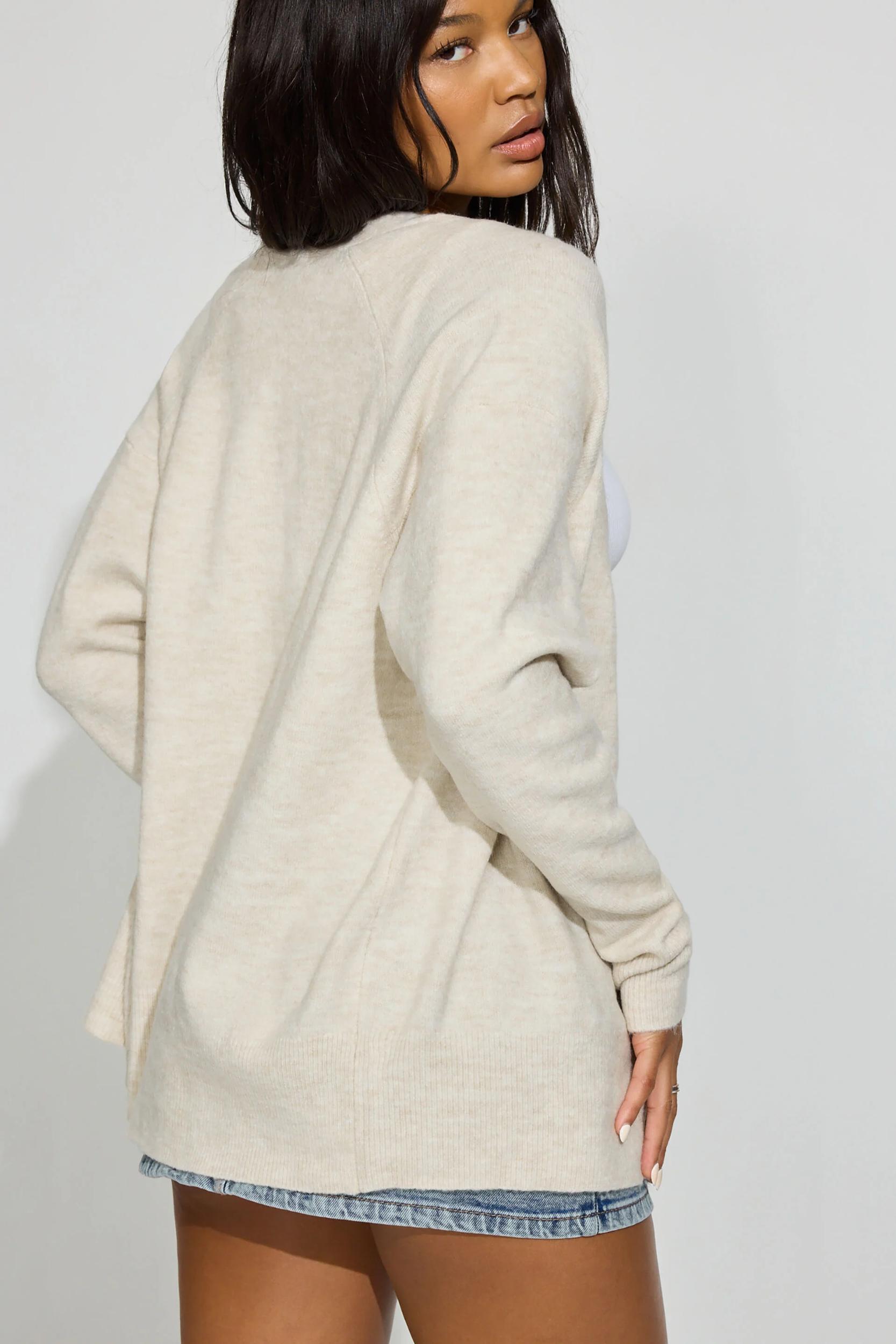 Long Sleeve Spongy Oversized Cardigan Product Image
