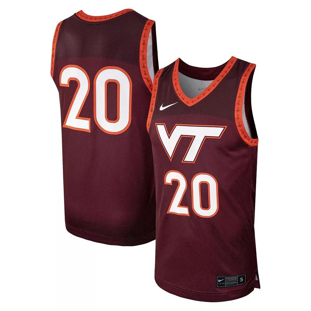 Men's Nike #20 Maroon Virginia Tech Hokies Replica Basketball Jersey, Size: Small, Red Product Image