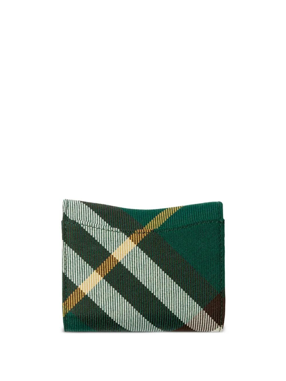 BURBERRY Rocking Horse Checked Wallet In Green Product Image