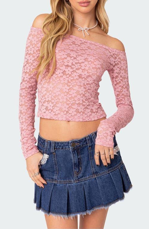 Womens Carolina off shoulder sheer lace top Product Image