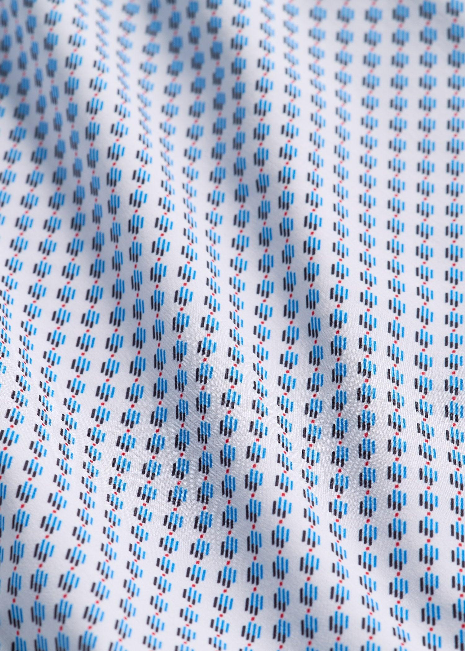Traveler Stretch Dress Shirt for Tall Men in Light Blue Geometric Product Image
