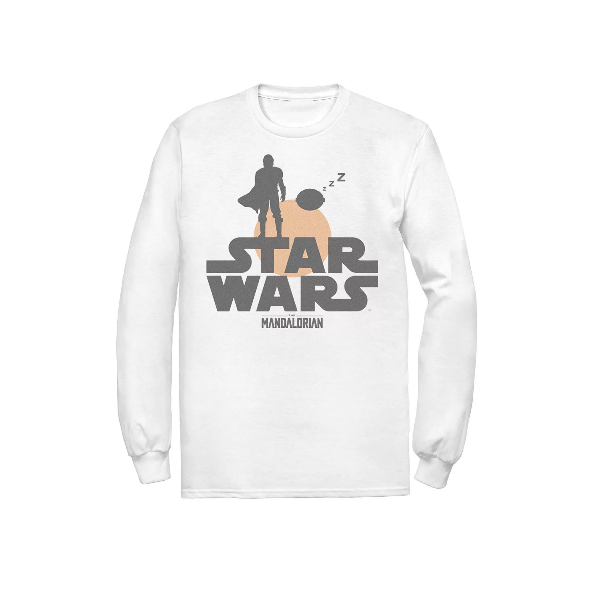 Men's Star Wars The Mandalorian The Child Sunset Silhouette Logo Tee, Size: XL, White Product Image