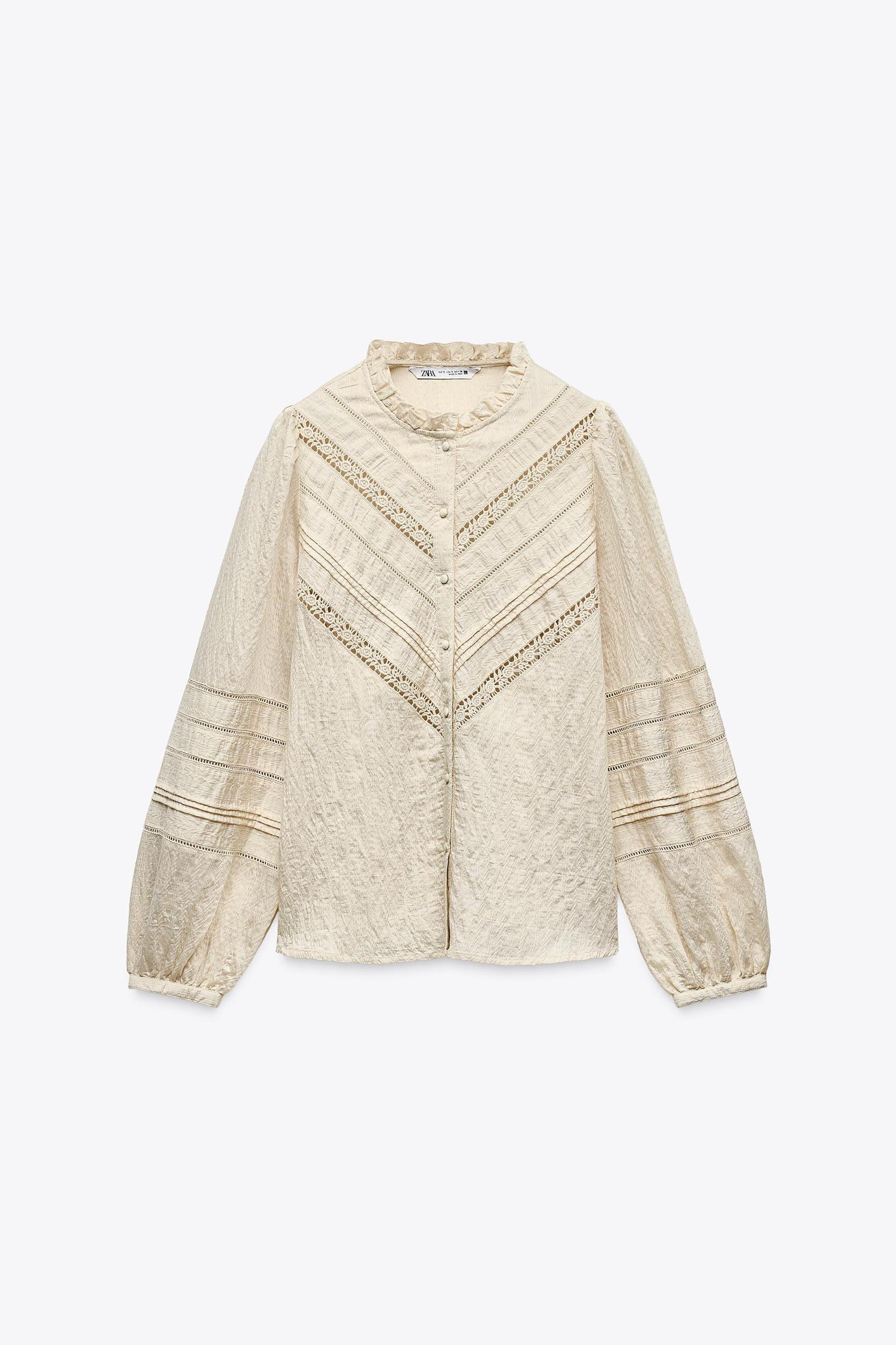 LACE INSERT ROMANTIC SHIRT Product Image