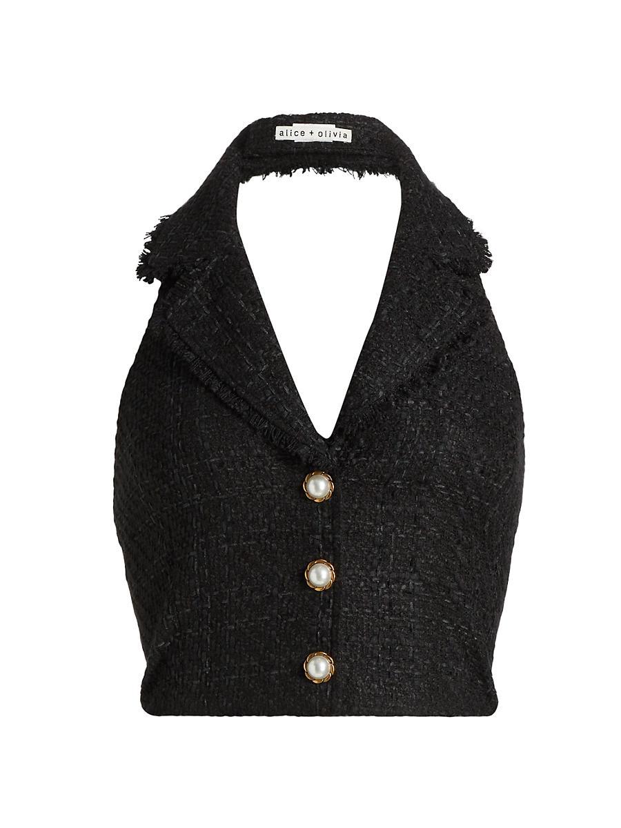 Womens Meri Halter Cropped Blazer Top Product Image