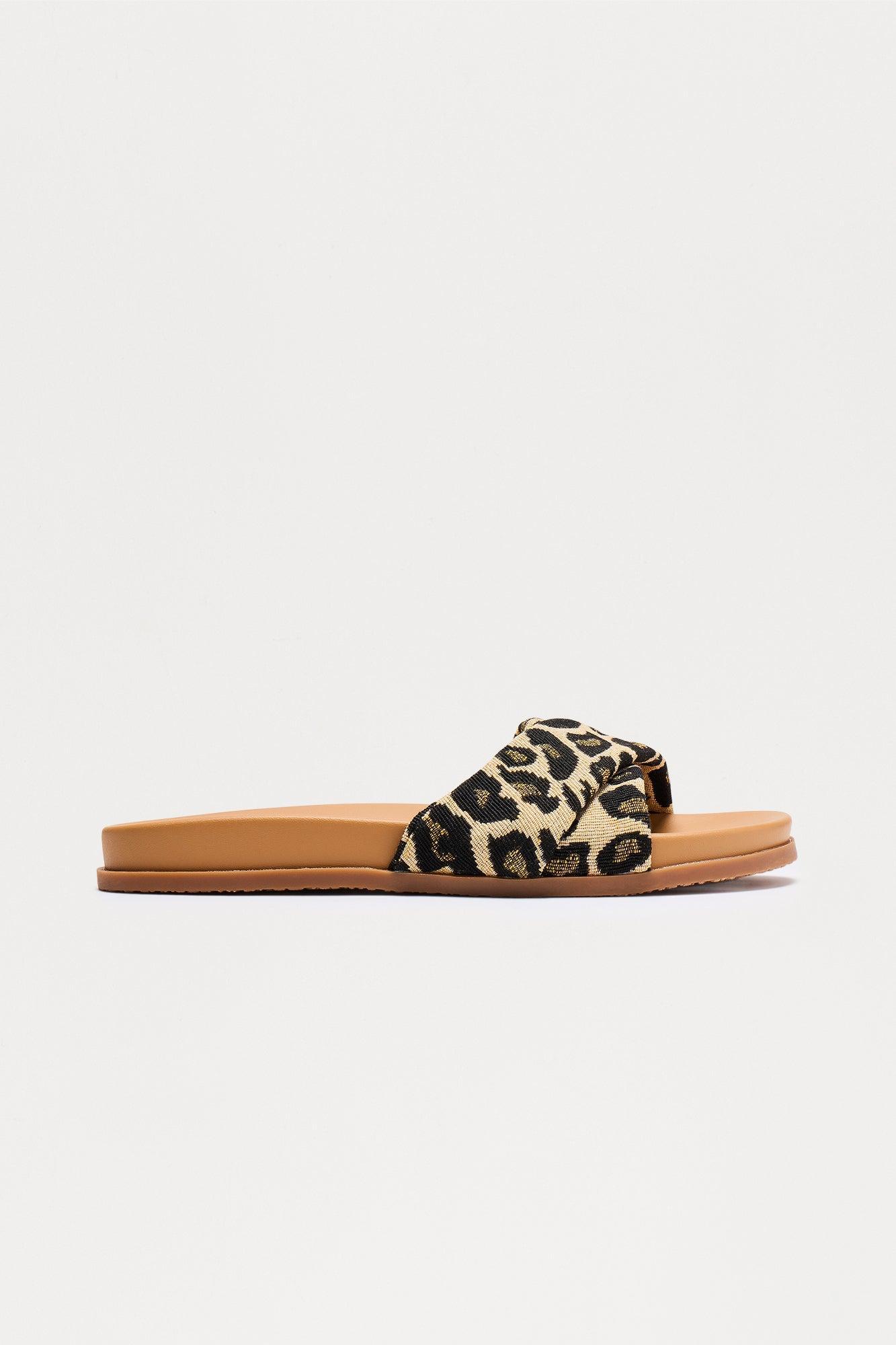 Taura Faux Leather Slip On Sandals - Leopard Product Image
