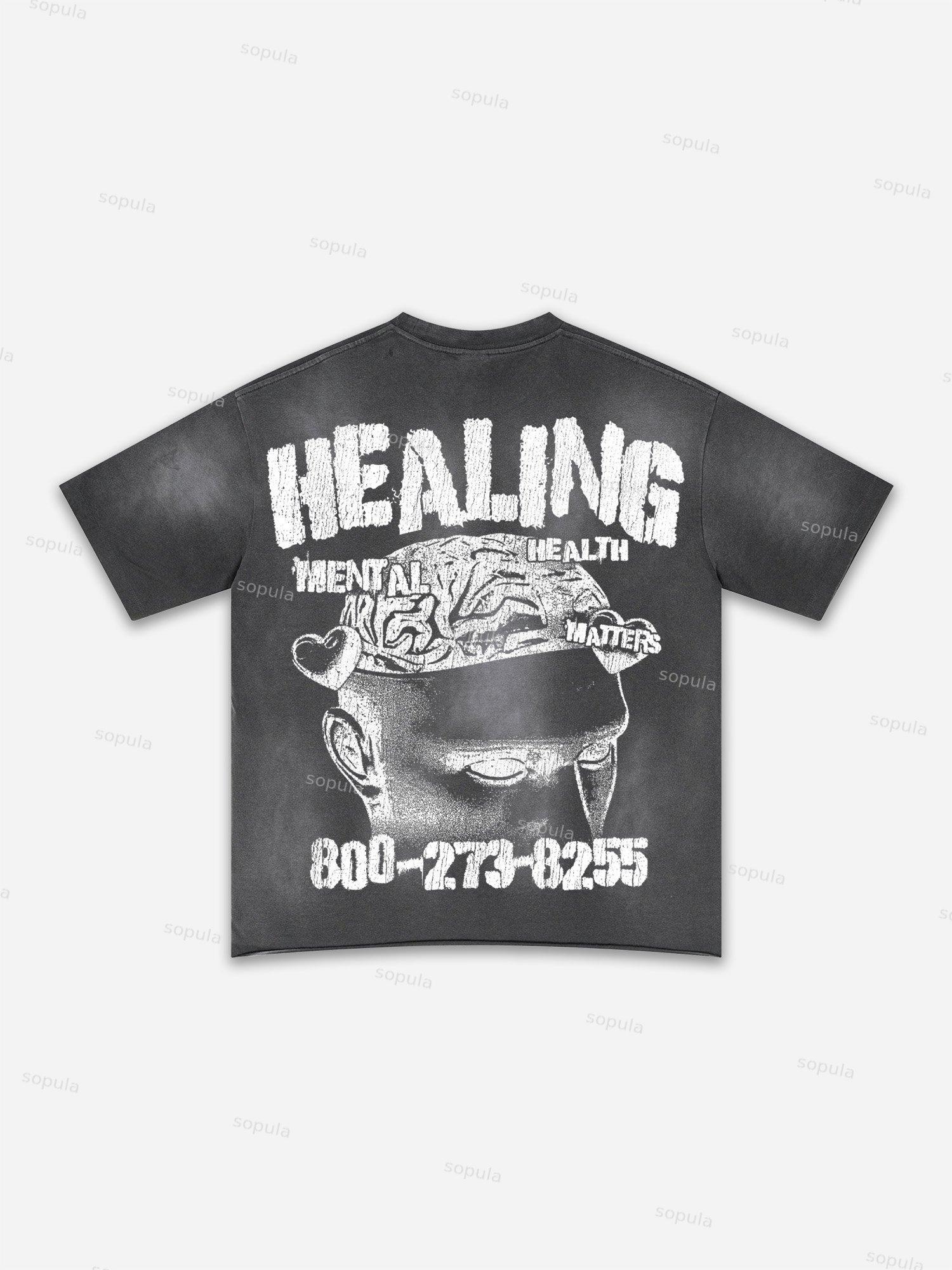 Streets Don't Lie Retro Big Head Graphic Washed T-shirt Product Image