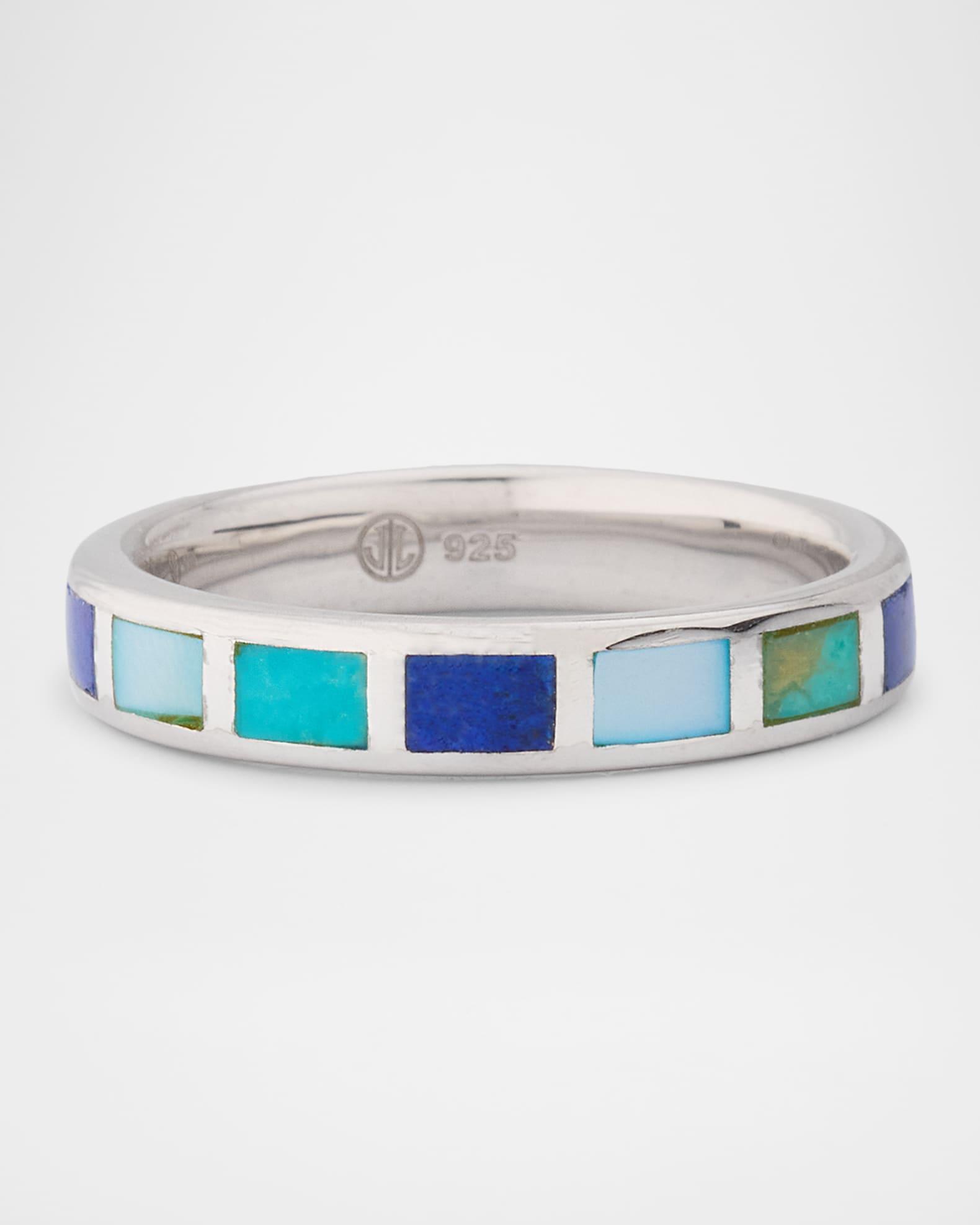 Lapis, Blue MOP and Turquoise Dash Band Ring Product Image