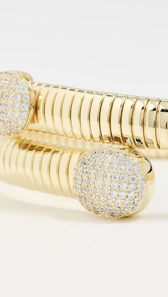 By Adina Eden Pave Oval Snake Wrap Bangle Bracelet | Shopbop Product Image