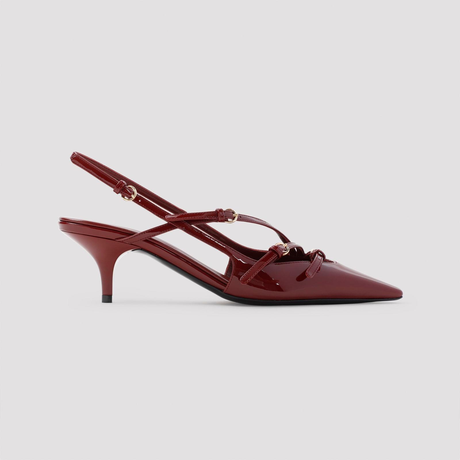 MIU MIU Slingback Deep Purple In Patent Leather With Buckles Women In Burgundy Product Image