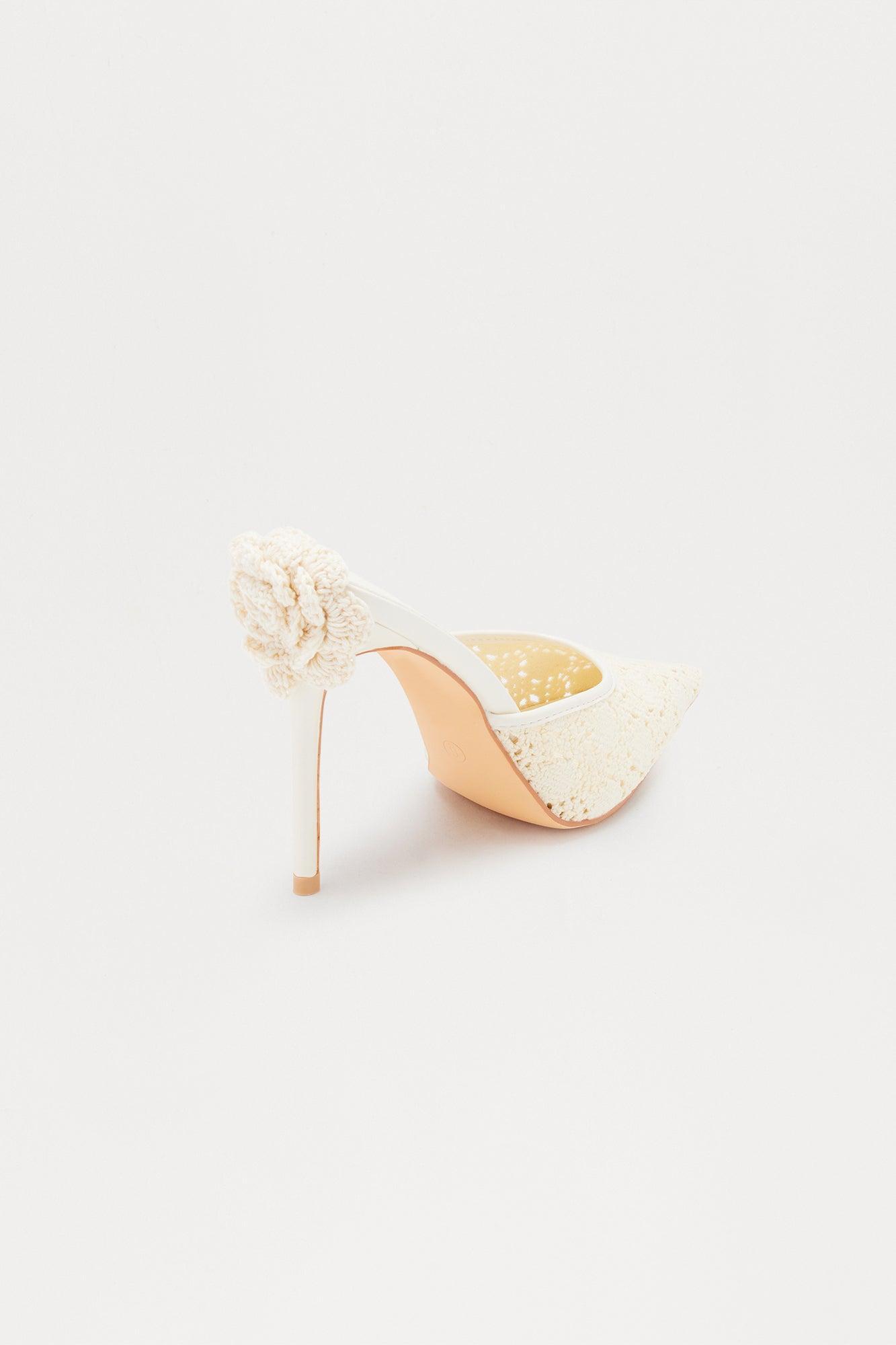 Tea Cup Crochet Pumps - Ivory Product Image