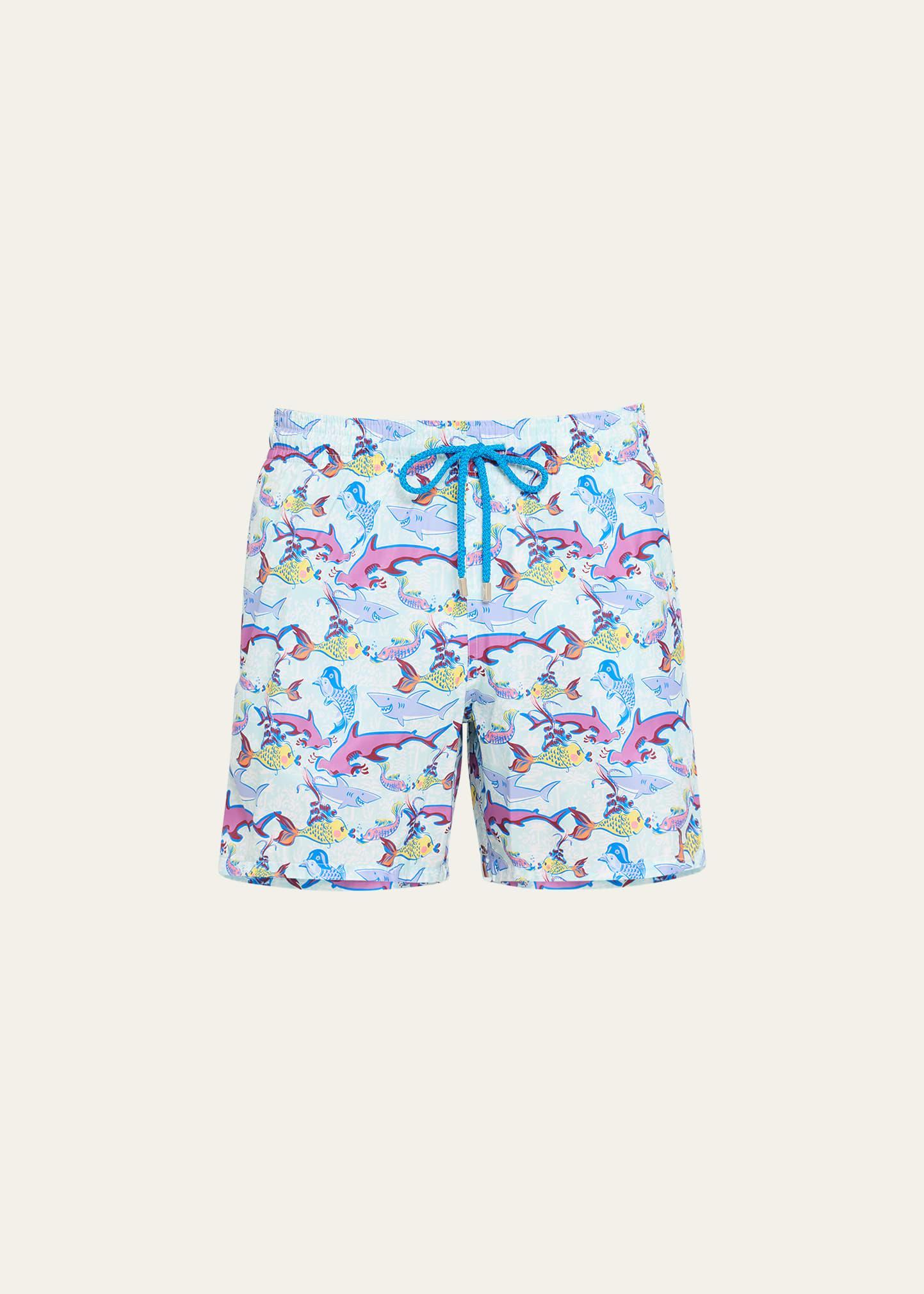Vilebrequin Men's French History Ultra-Light And Packable Swim Trunks in Thalassa at Nordstrom, Size X-Large Product Image