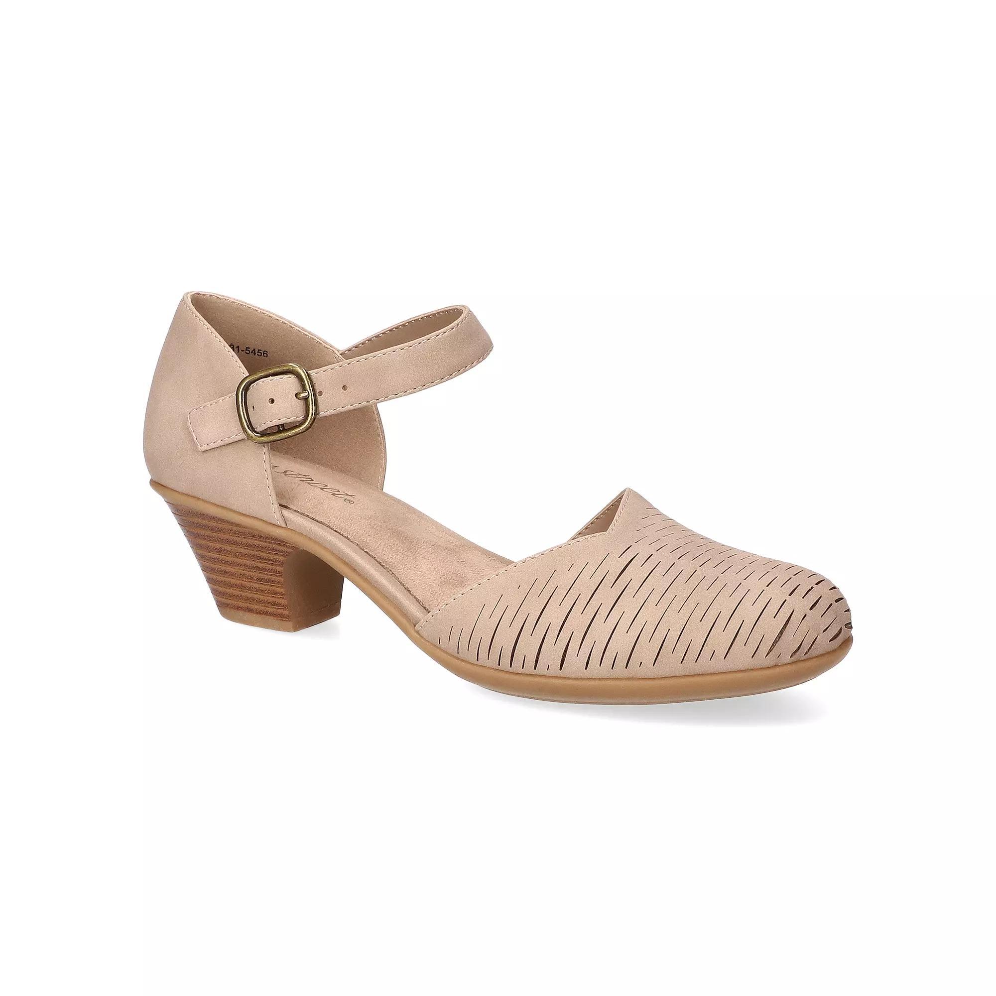 Easy Street Justina Women's Block Heel Sandals, Size: 7.5 Wide, Brown Product Image