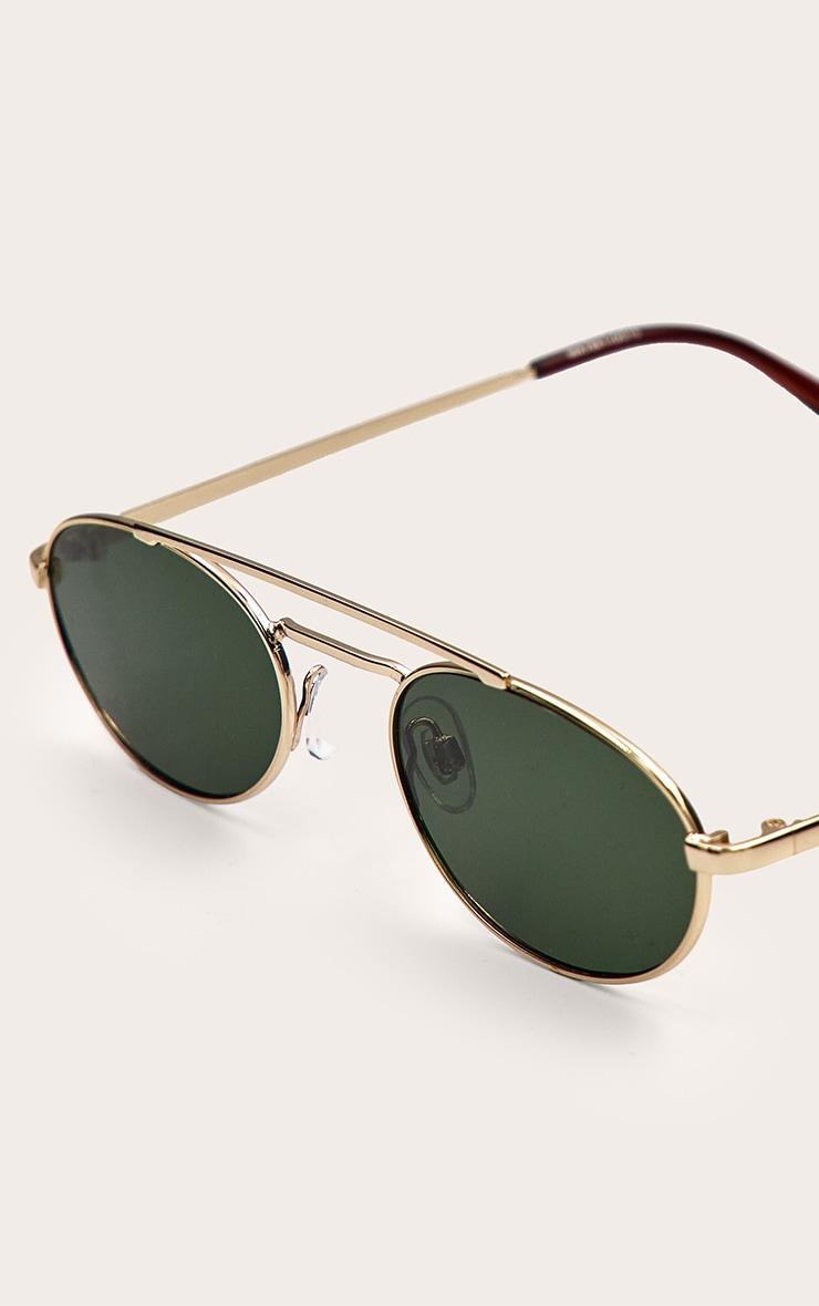 Gold Oval Slim Aviator Sunglasses Product Image
