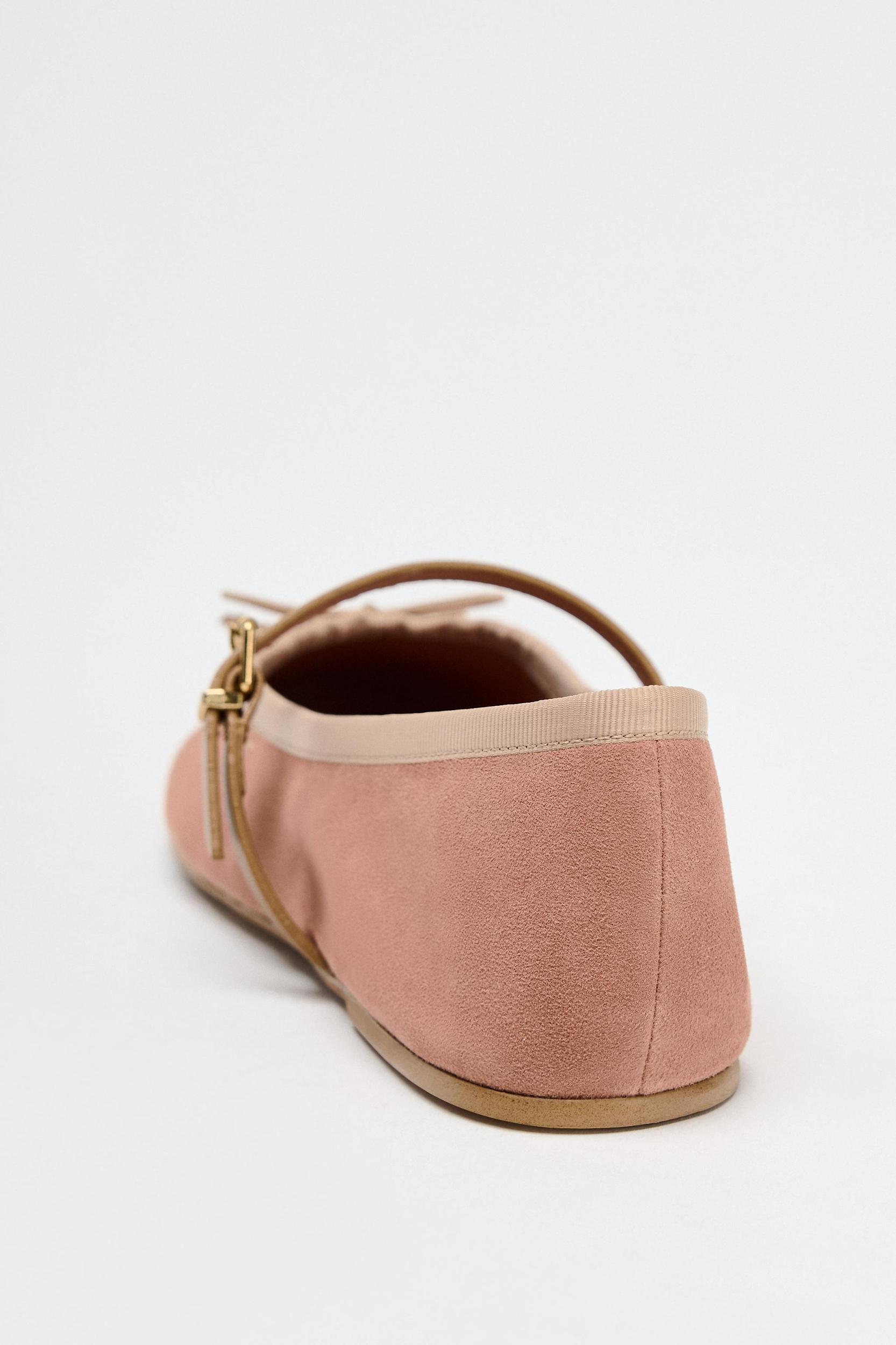SUEDE MARY JANE FLATS Product Image