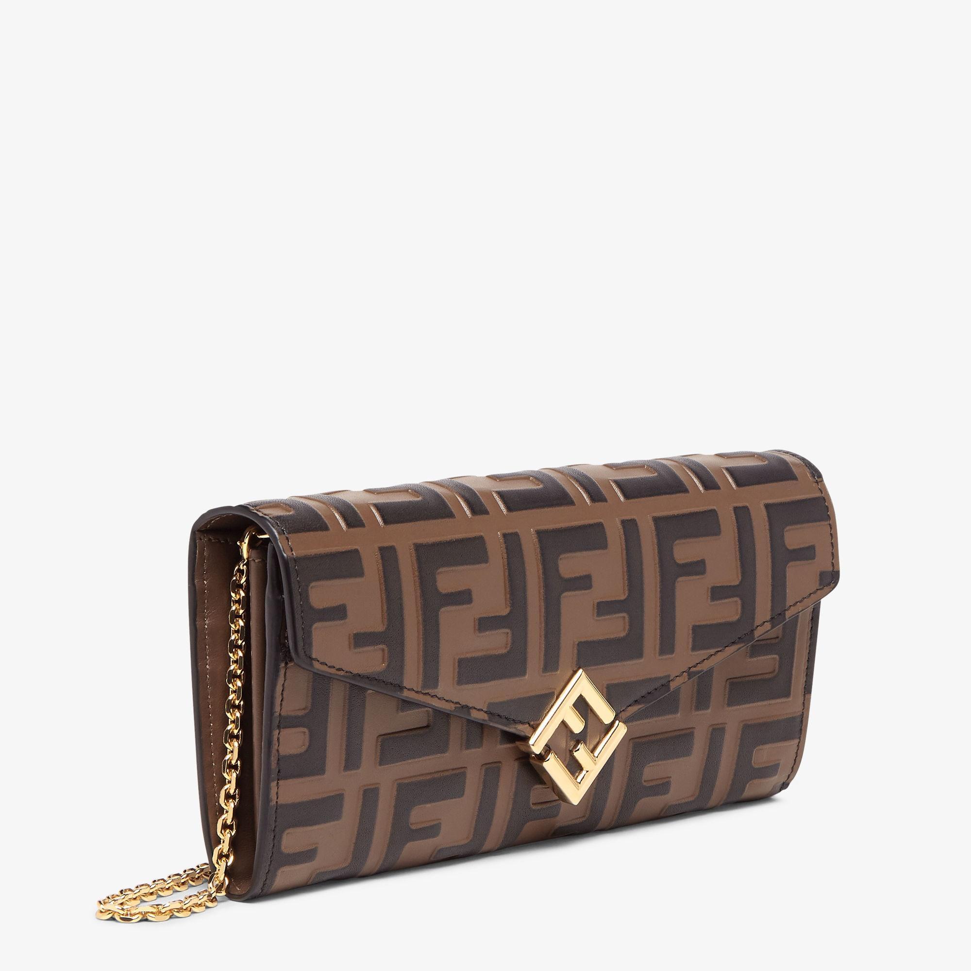 FF Diamonds Continental With ChainBrown and black FF leather wallet Product Image