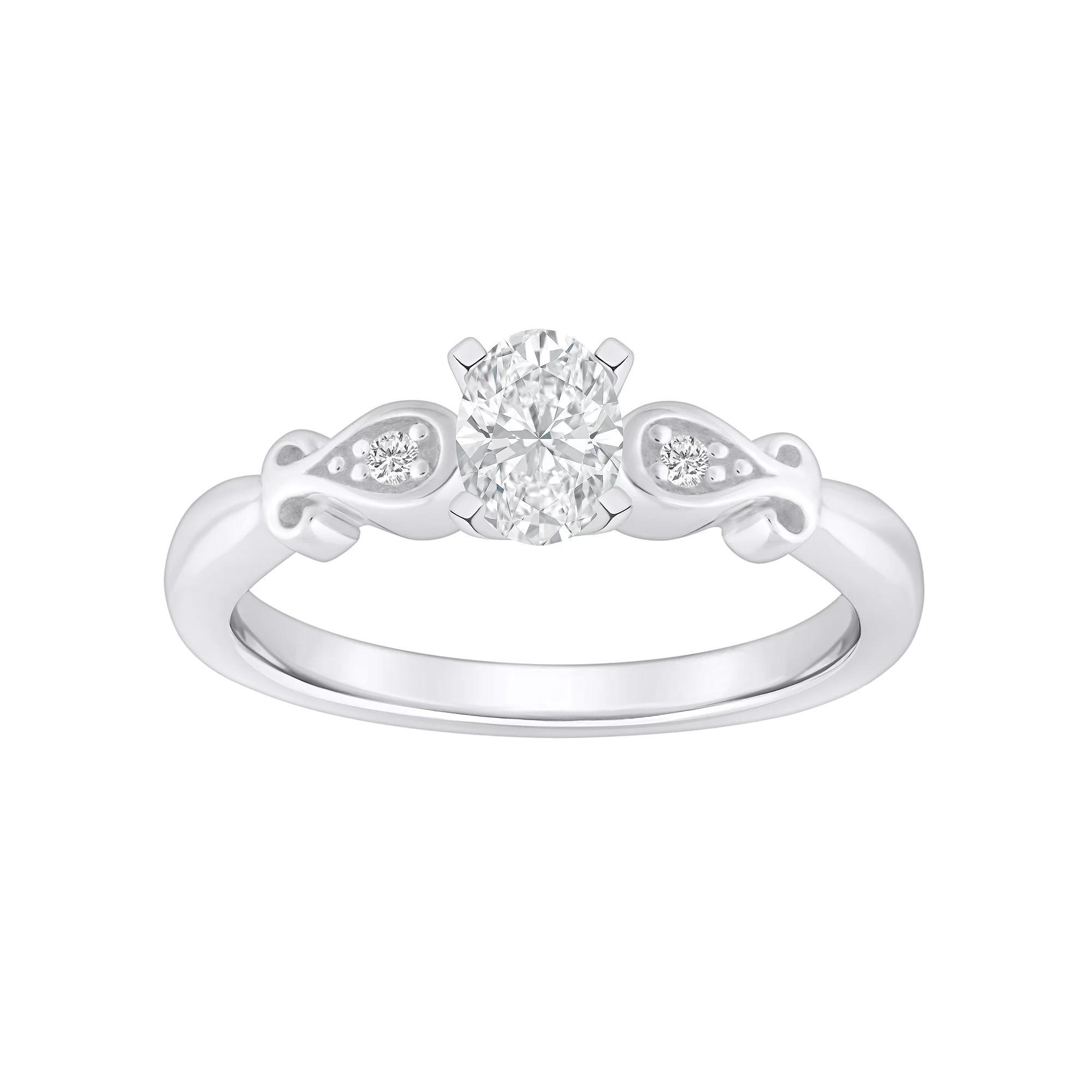 Alyson Layne 14k Gold 1/2 Carat T.W. Diamond Oval Cut Engagement Ring, Womens White Gold Product Image