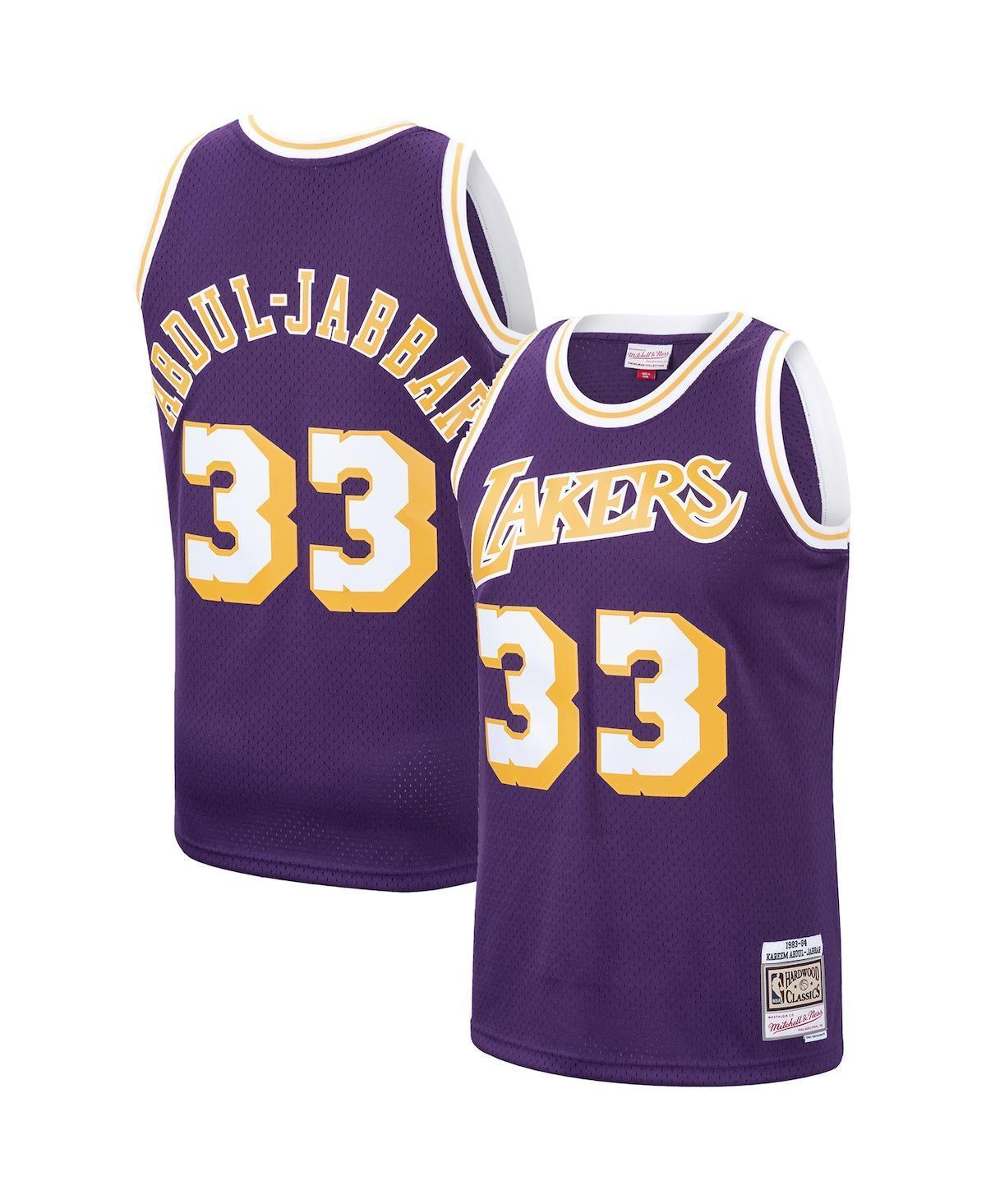 Mens Mitchell & Ness Kareem Abdul-Jabbar Los Angeles Lakers Hardwood Classics Swingman Jersey Product Image