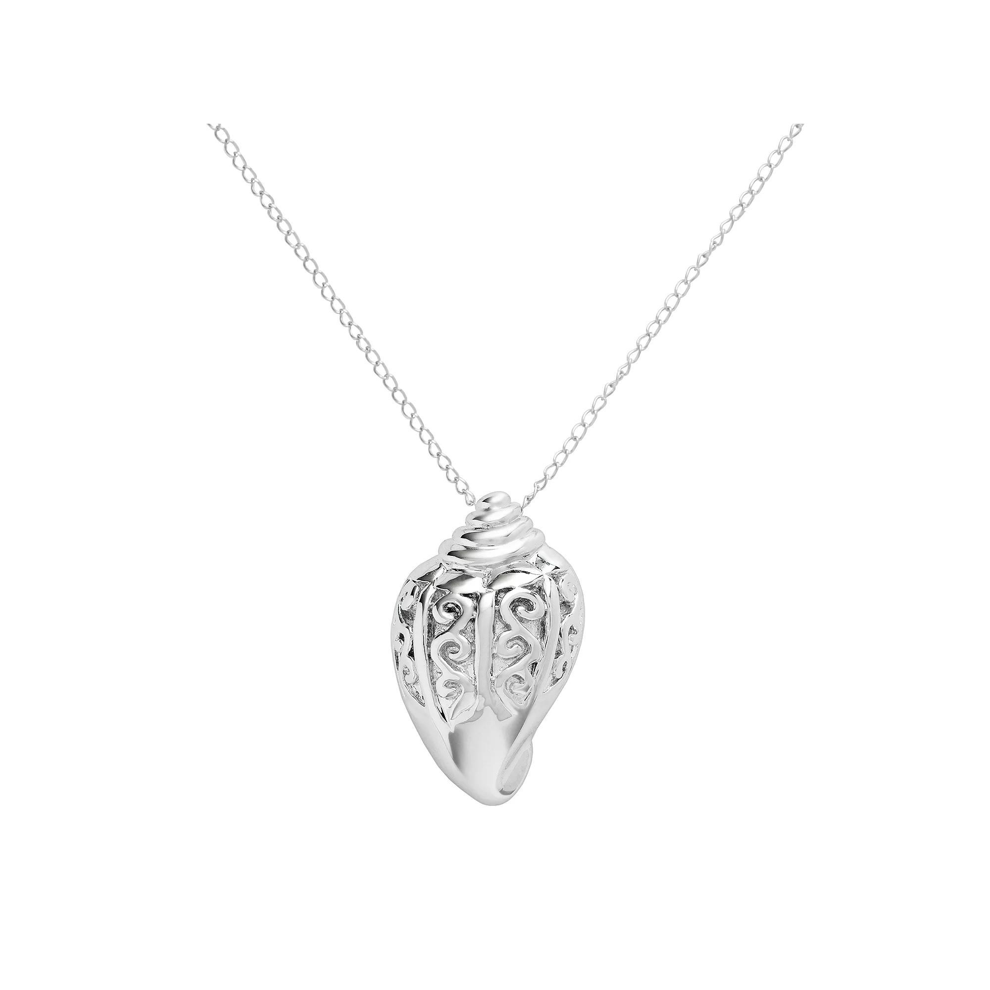 Jewelry for Trees Platinum Over Silver Shell Pendant, Women's, Size: 18", Multicolor Product Image