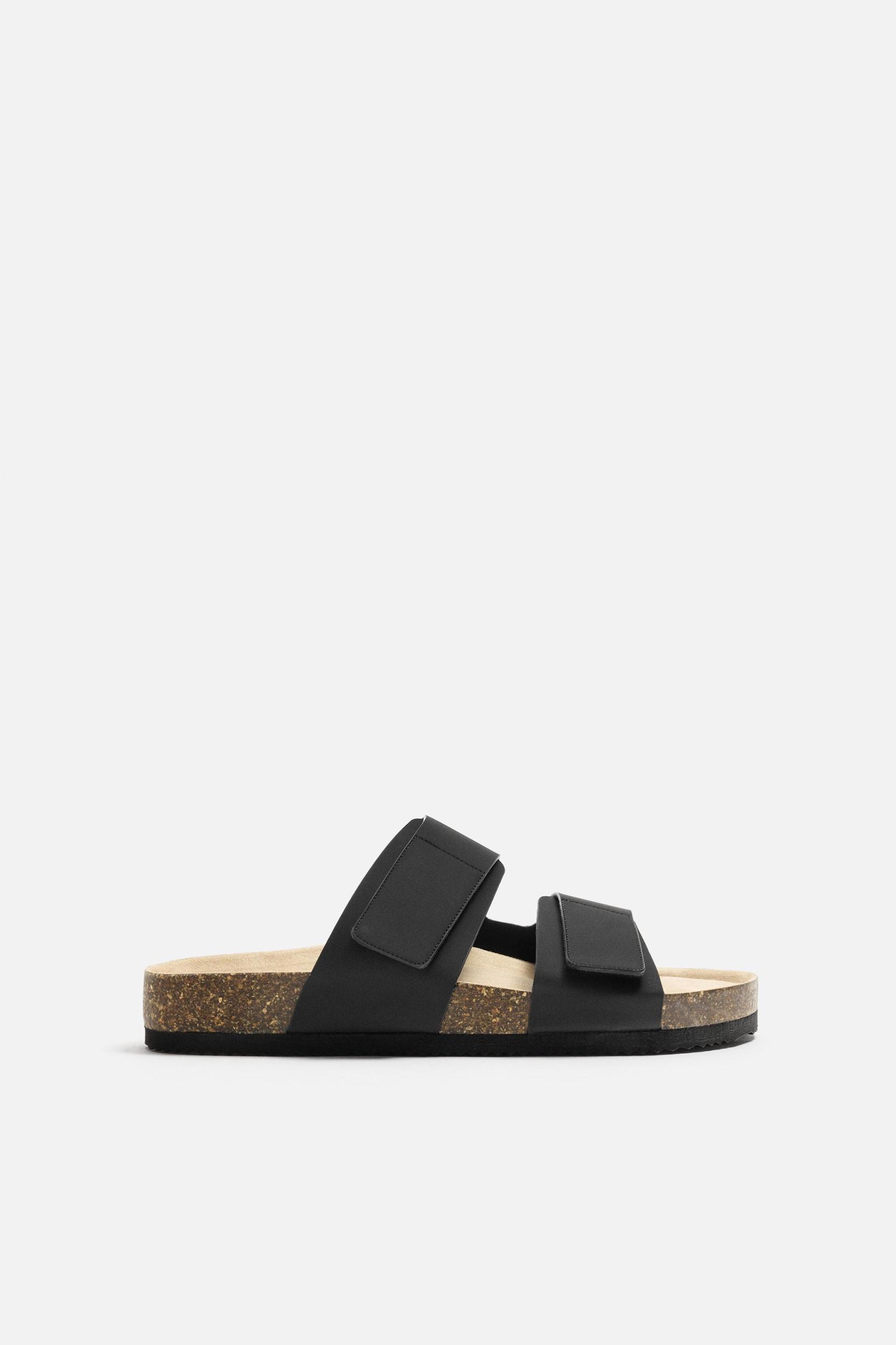 RUBBERIZED DOUBLE STRAP SANDALS Product Image