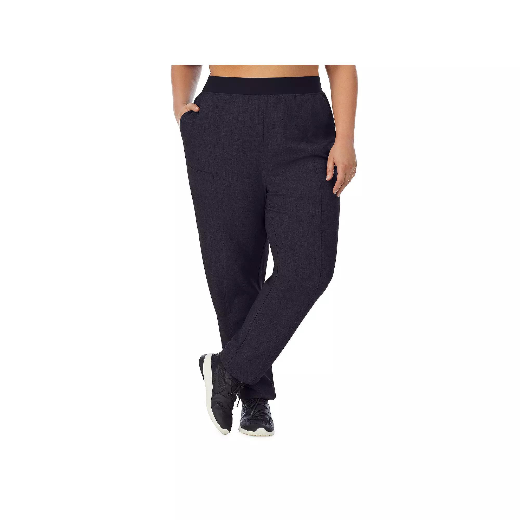 Plus Size Cuddl Duds® Scrubs 4-Pocket Slim Pants, Women's, Size: 2XL, Grey Heather Gray Product Image