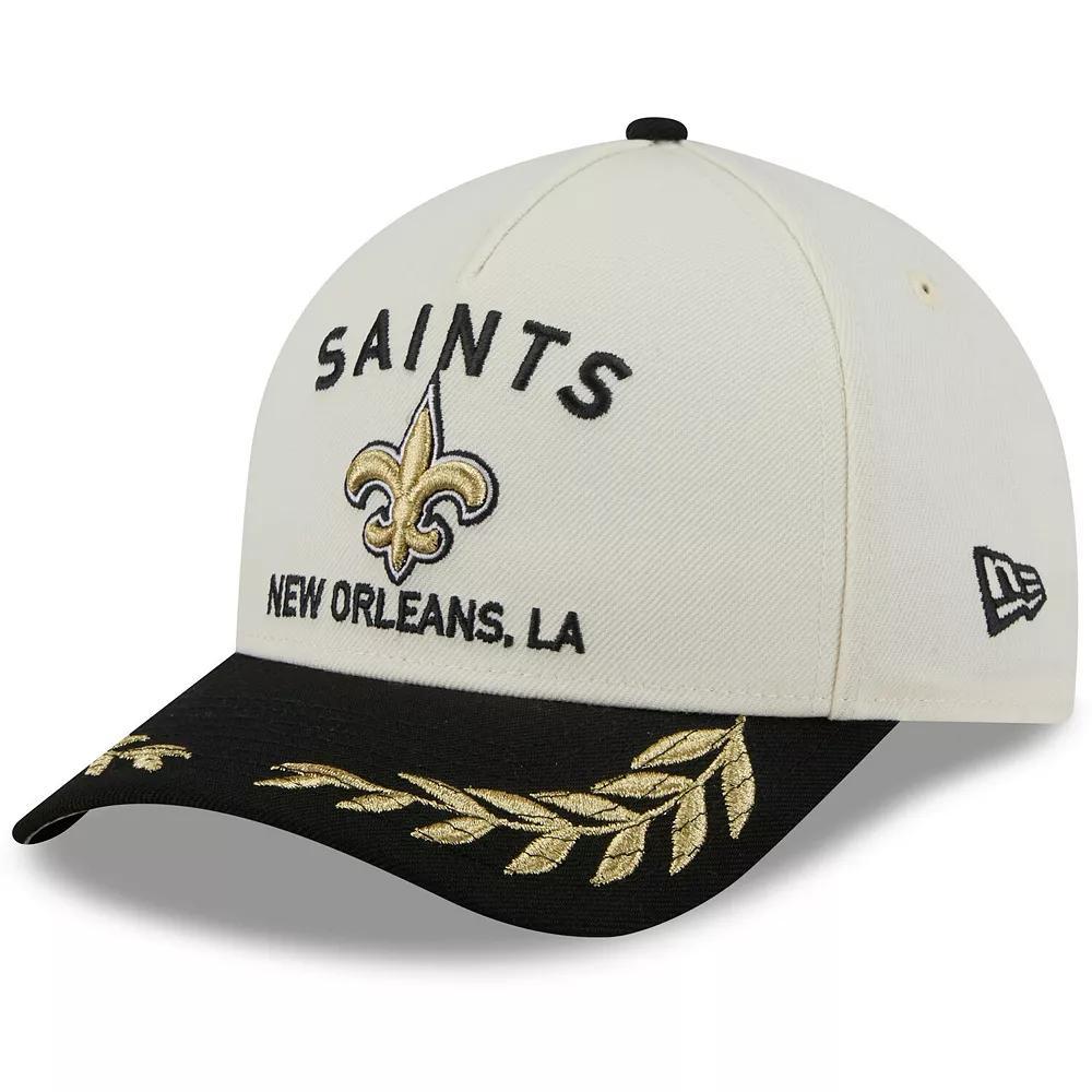 Men's New Era Cream/Black New Orleans Saints 2025 NFL Draft 9FORTY A-Frame M-Crown Adjustable Hat, Beige Product Image
