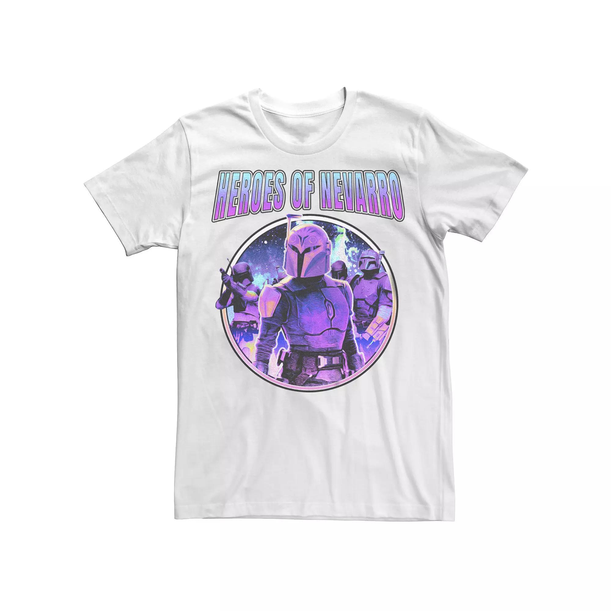 Men's Star Wars The Mandalorian Bo-Katan Heroes of Nevarro Neon Circle Graphic Tee, Size: Medium, White Product Image