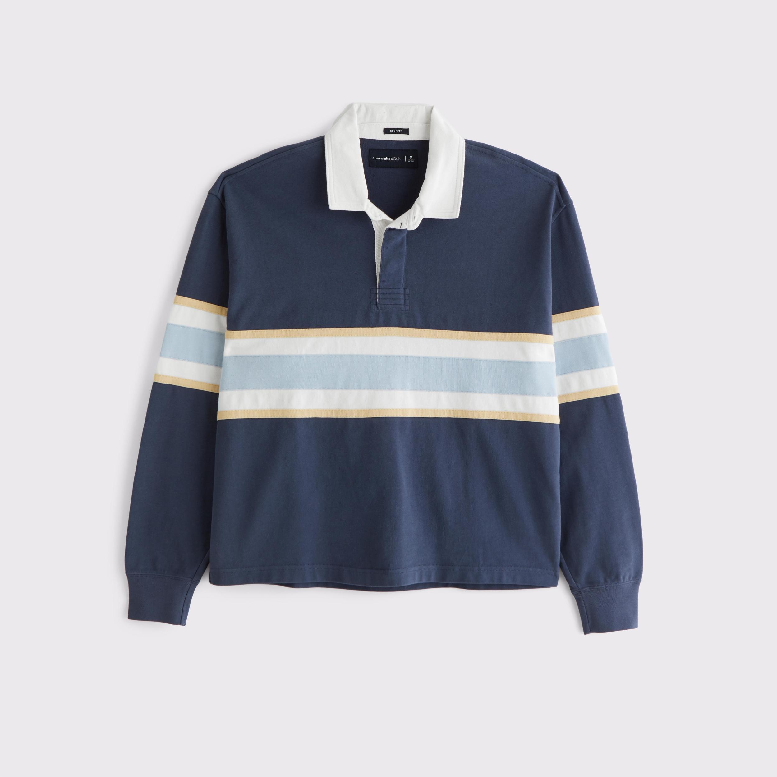 Long-Sleeve Cropped Rugby Polo Product Image