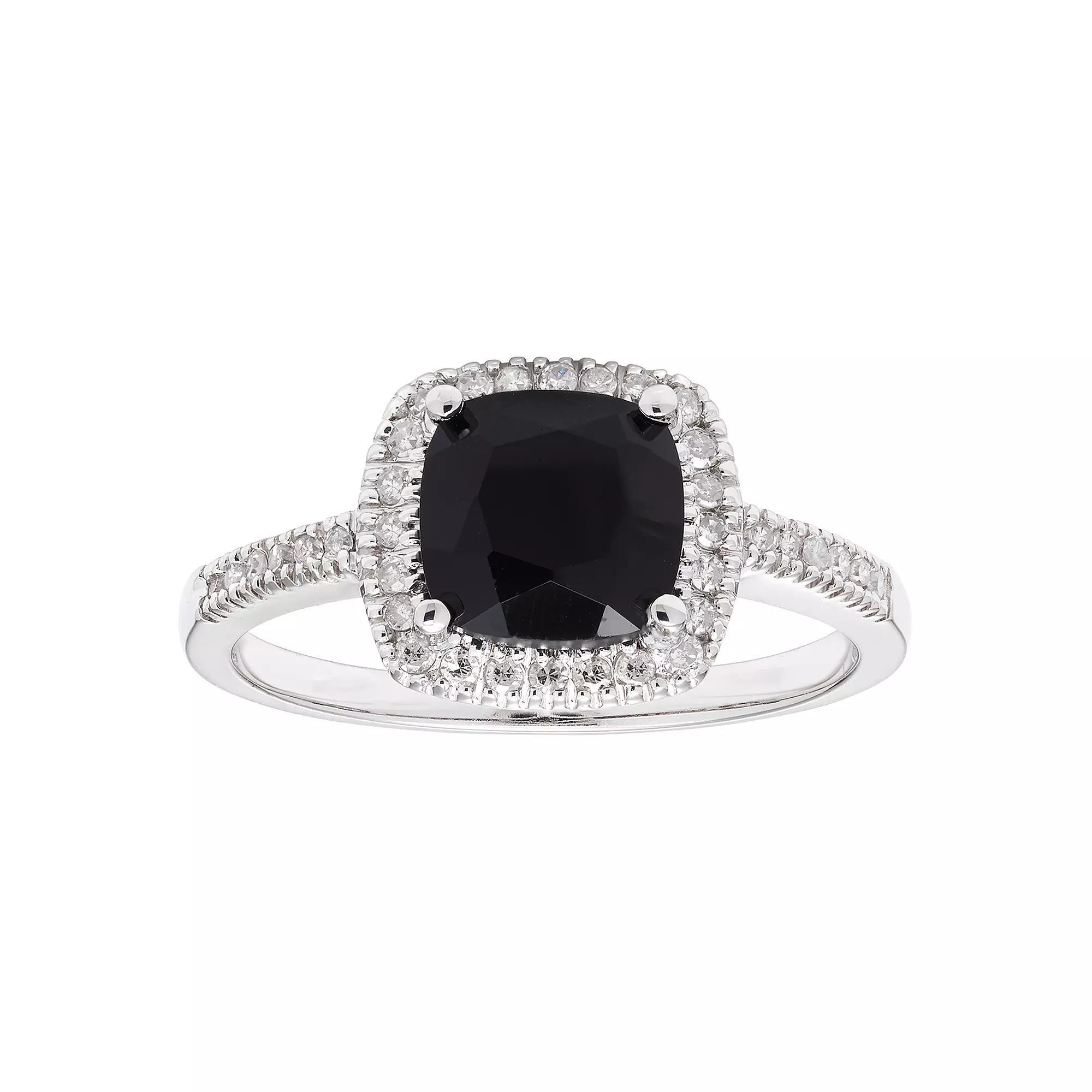 Onyx 10K Gold & 1/5 Carat T.W. Diamond Frame Ring, Womens Pink Product Image