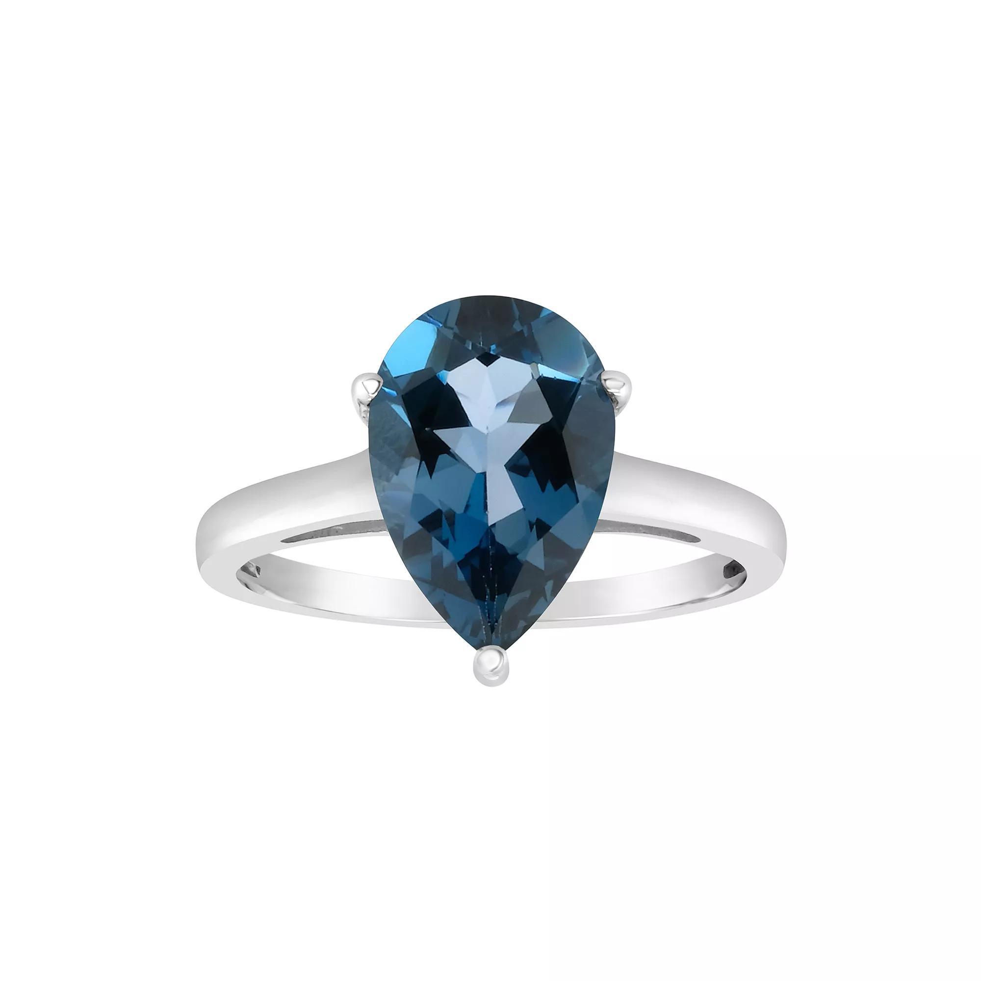 Alyson Layne Sterling Silver London Blue Topaz Teardrop Ring, Women's, Size: 8 Product Image