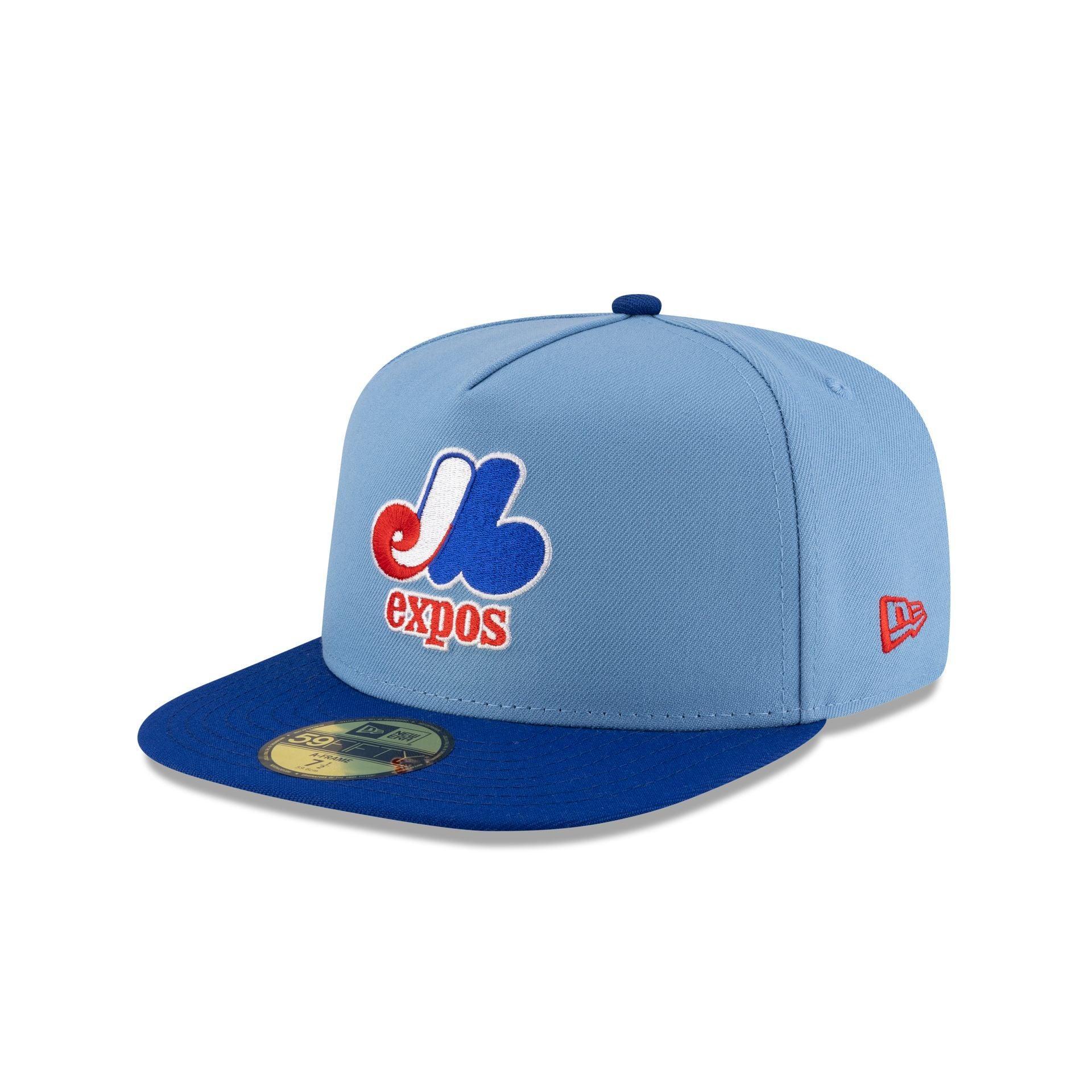 Just Caps Sky Blue Montreal Expos 59FIFTY A-Frame Fitted Hat Male Product Image