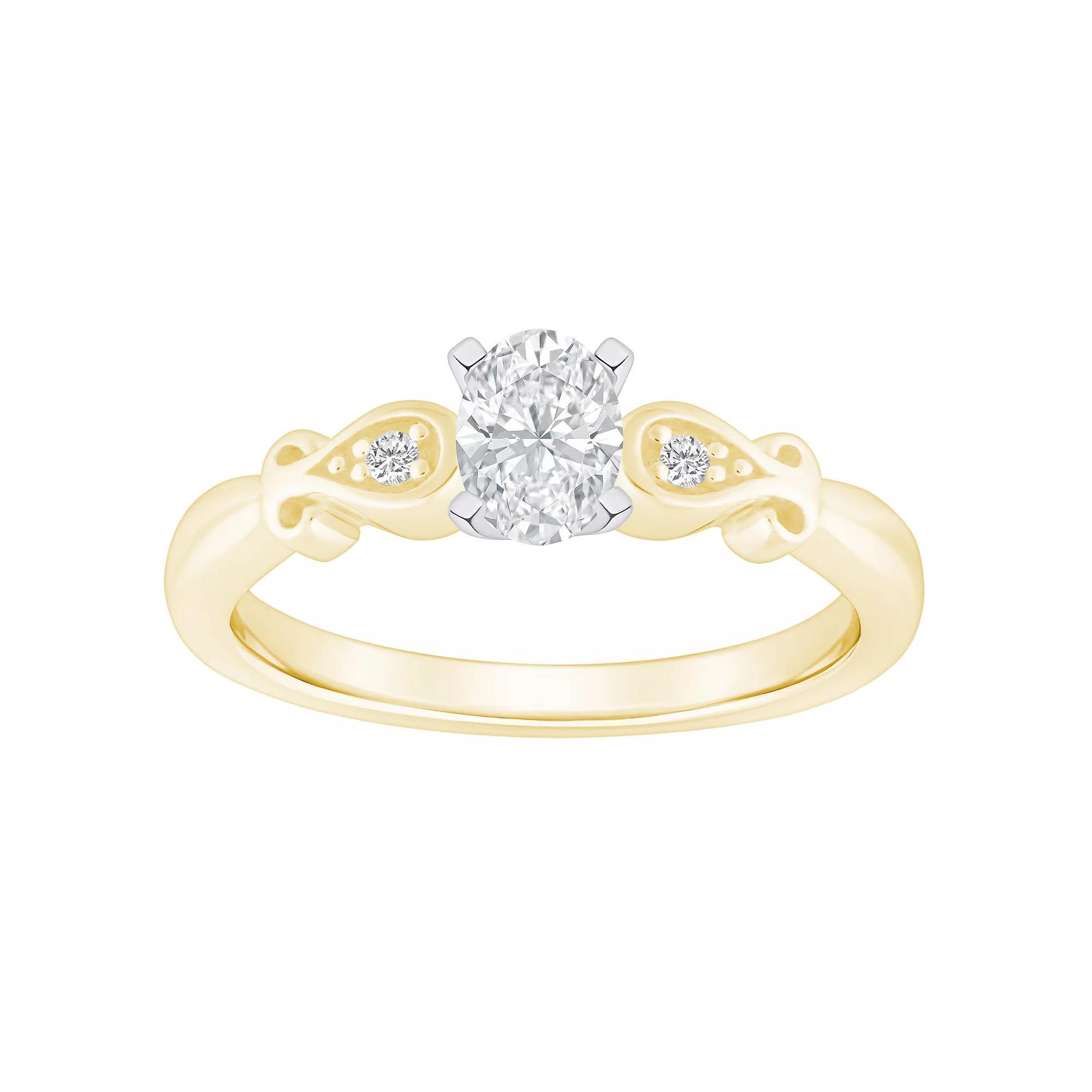 Alyson Layne 14k Gold 1/2 Carat T.W. Diamond Oval Cut Engagement Ring, Womens White Gold Product Image