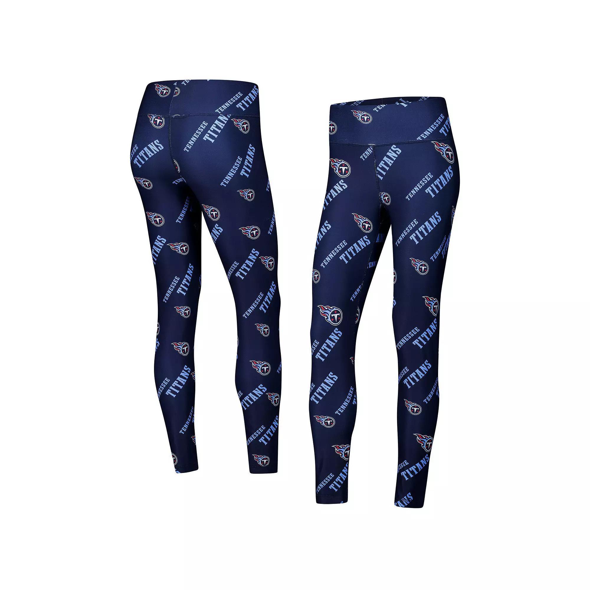 Women's Concepts Sport Navy Tennessee Titans Breakthrough Allover Print Knit Leggings, Size: Medium, Blue Product Image
