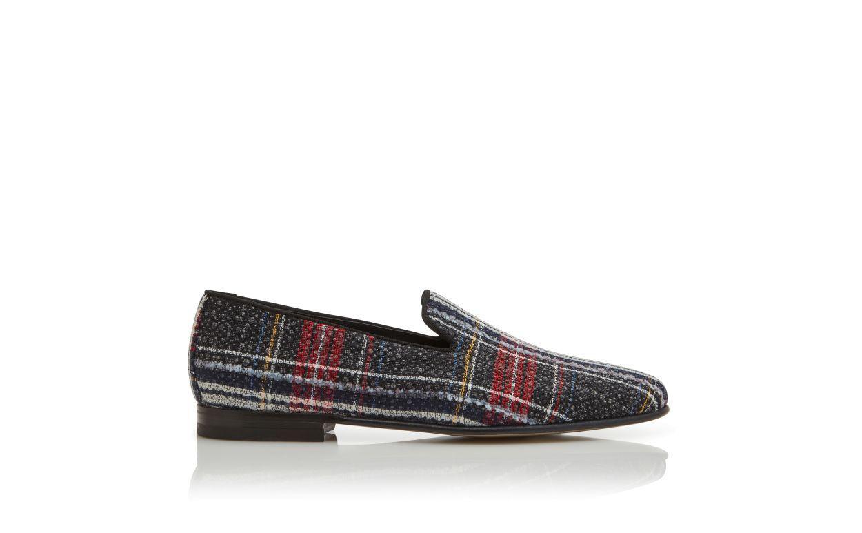 MARIO Grey Tartan Loafers Product Image