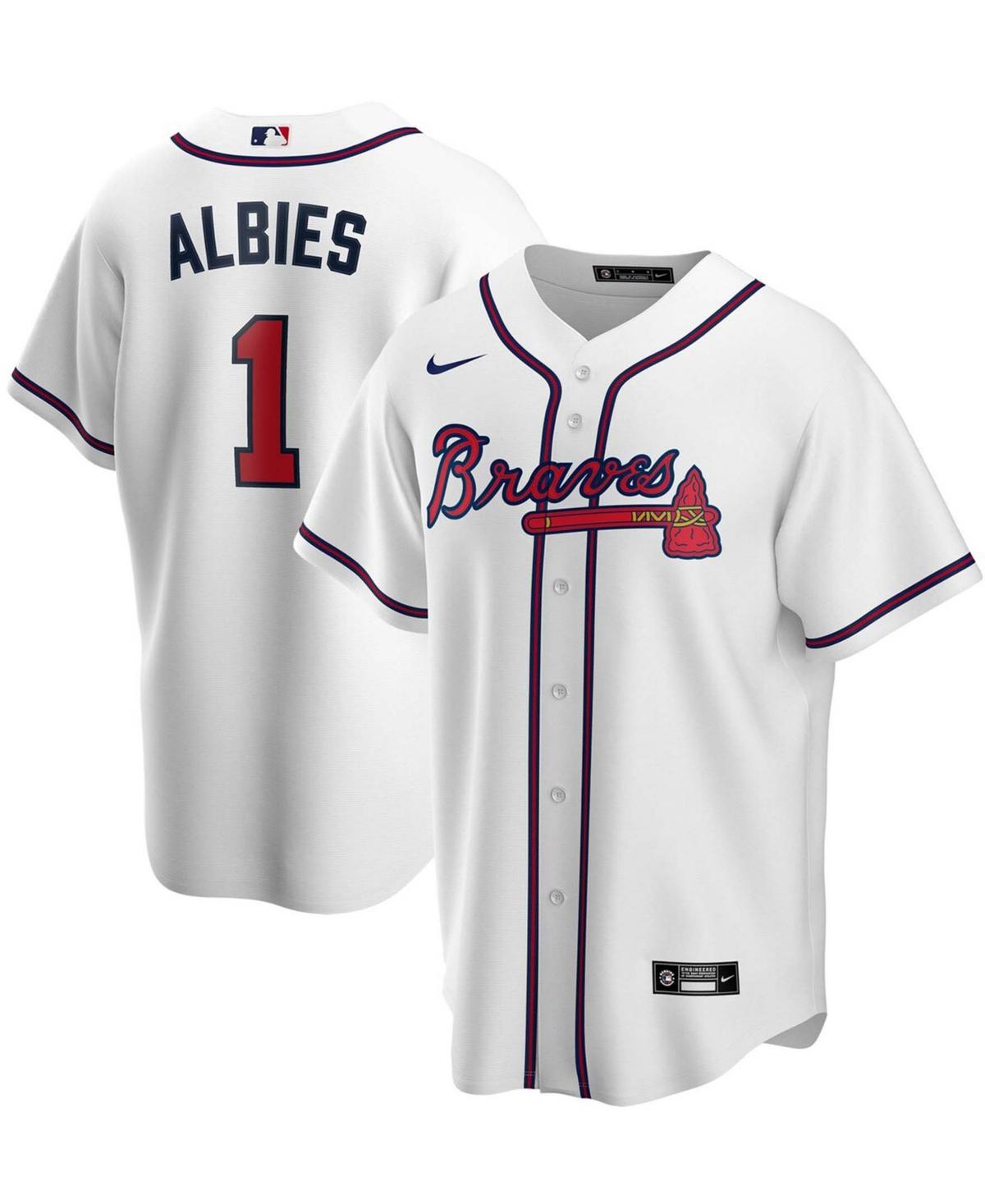 Men's Nike Ozzie Albies White Atlanta Braves Home Replica Player Name Jersey, Size: Large Product Image