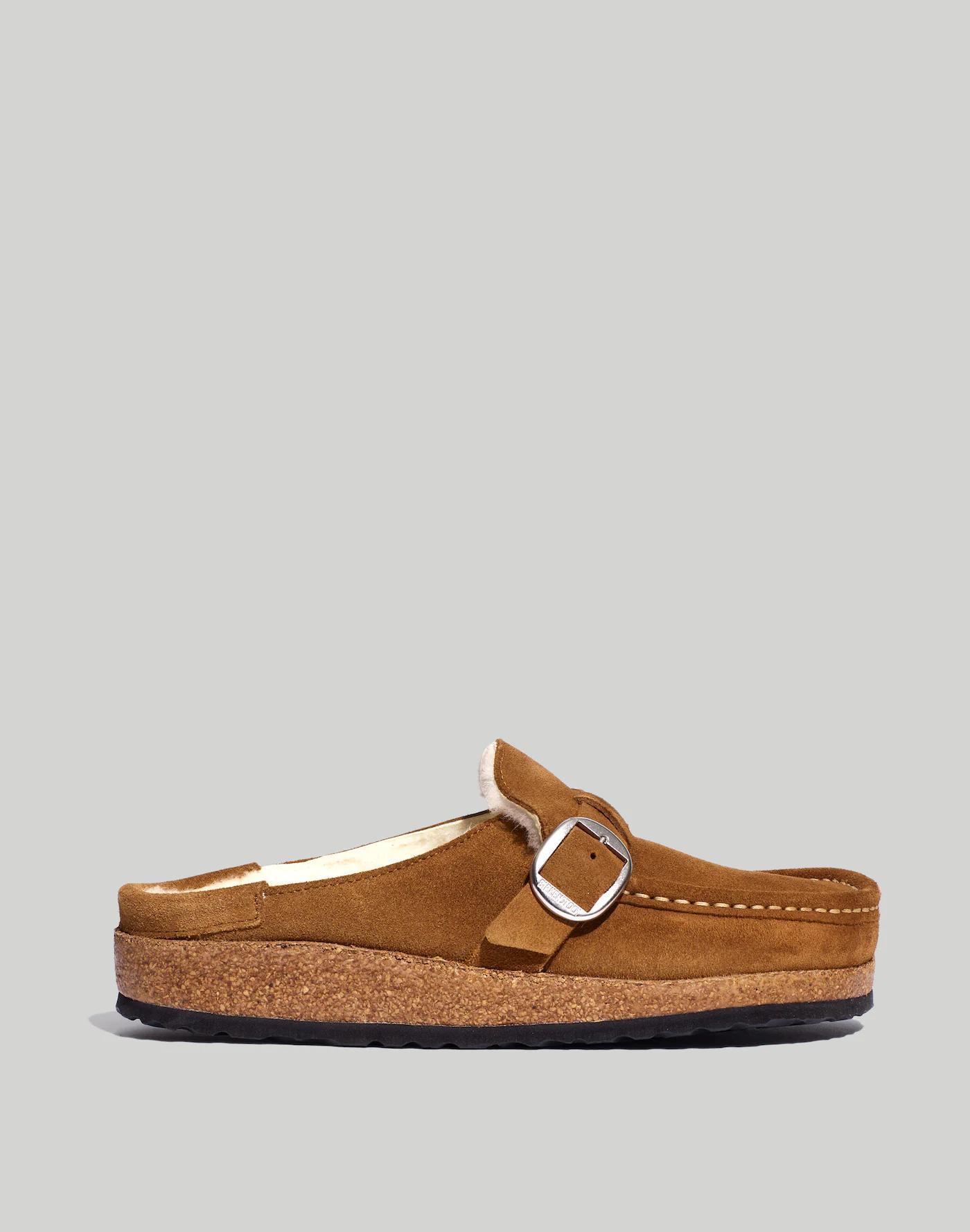 Birkenstock® Suede Buckley Clogs in Shearling Product Image