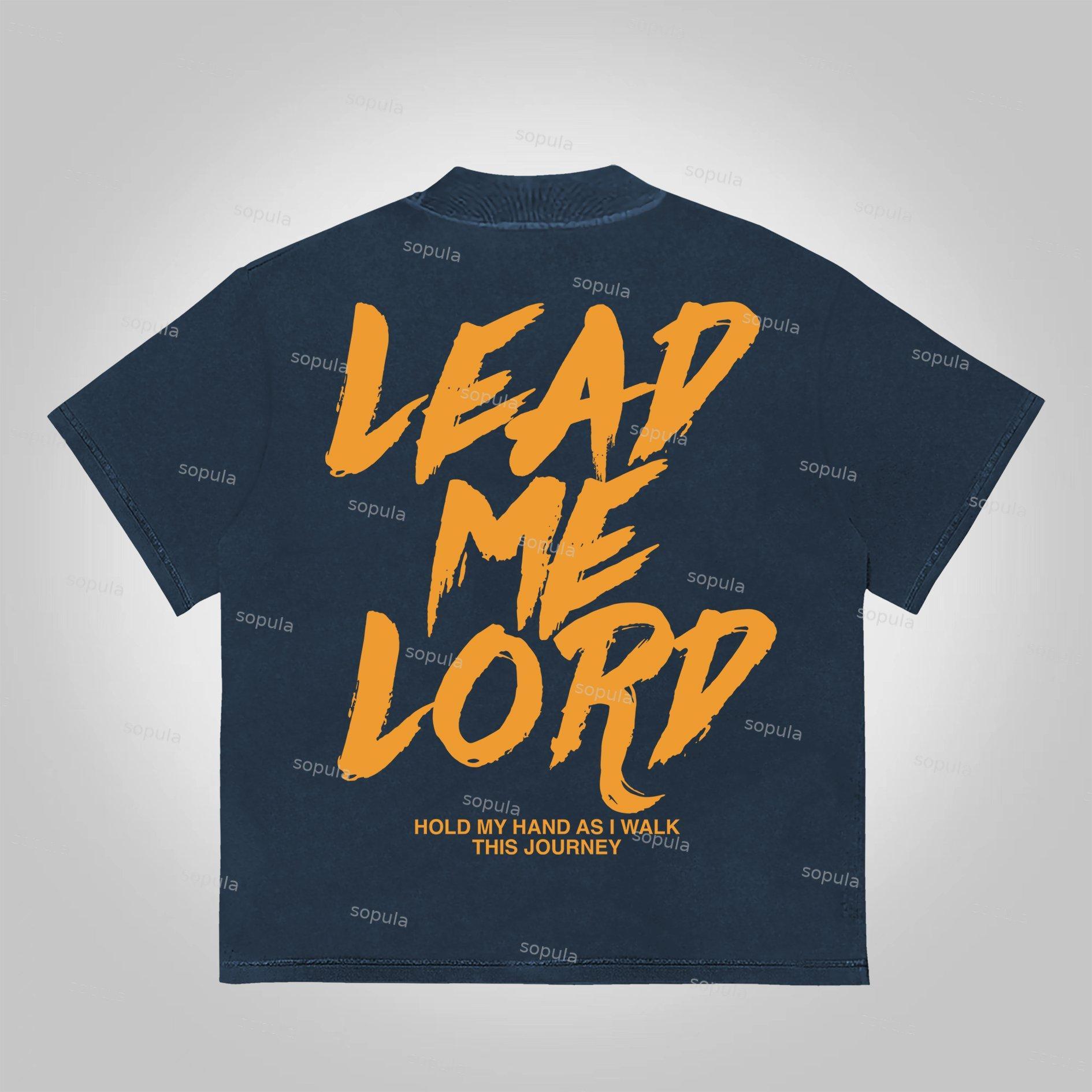 Sopula Lead Me Lord Slogan Graphics Cotton T-Shirt Product Image